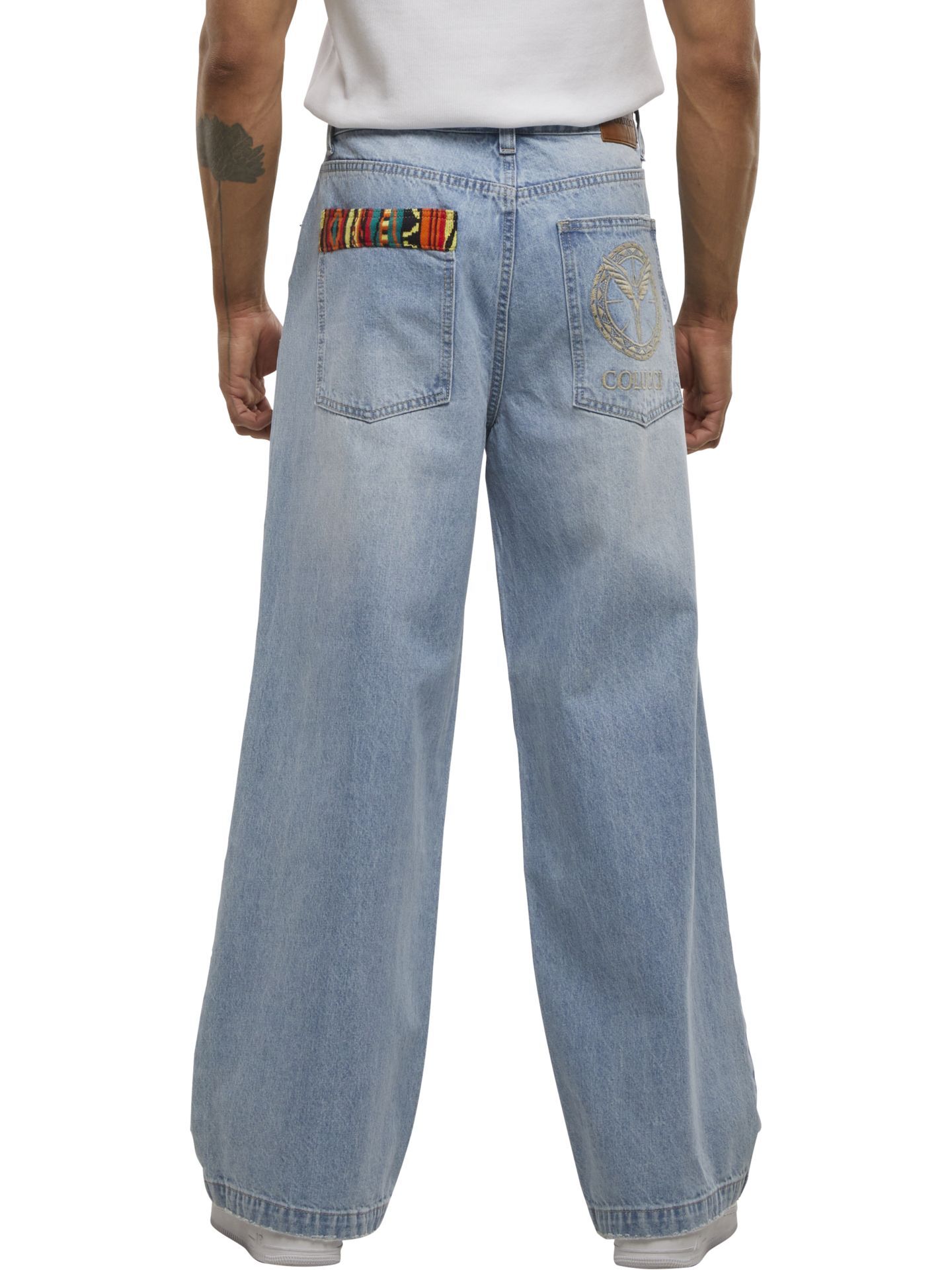 QBO Men's Baggy Jeans Denim Sweatpants – Loose Fit Cargo Pants, US Size 38 / Tag 40, Cotton Comfort - View #12