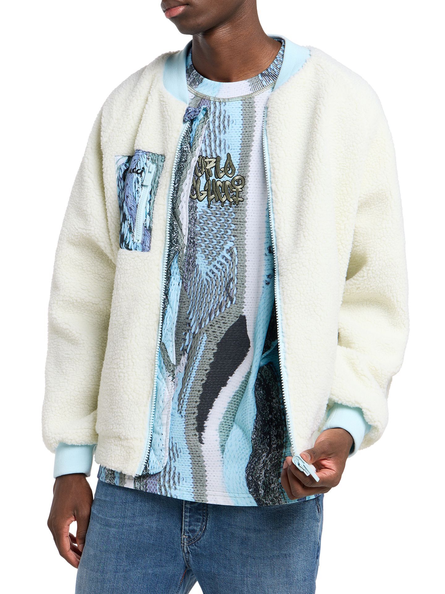 Wende Bomber Teddy Jacke - Zoom in