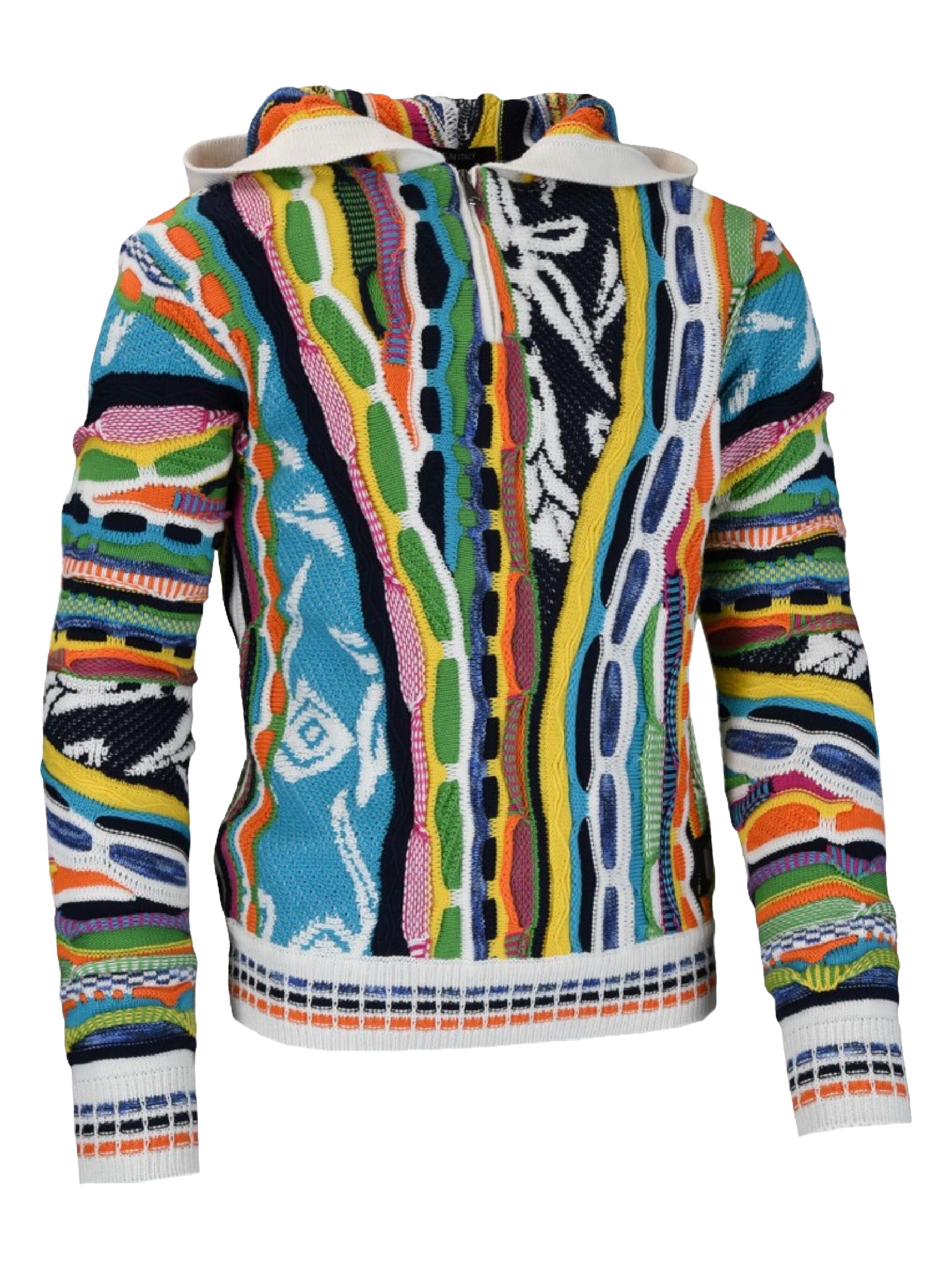  Allover kids knit sweater with zip and hood