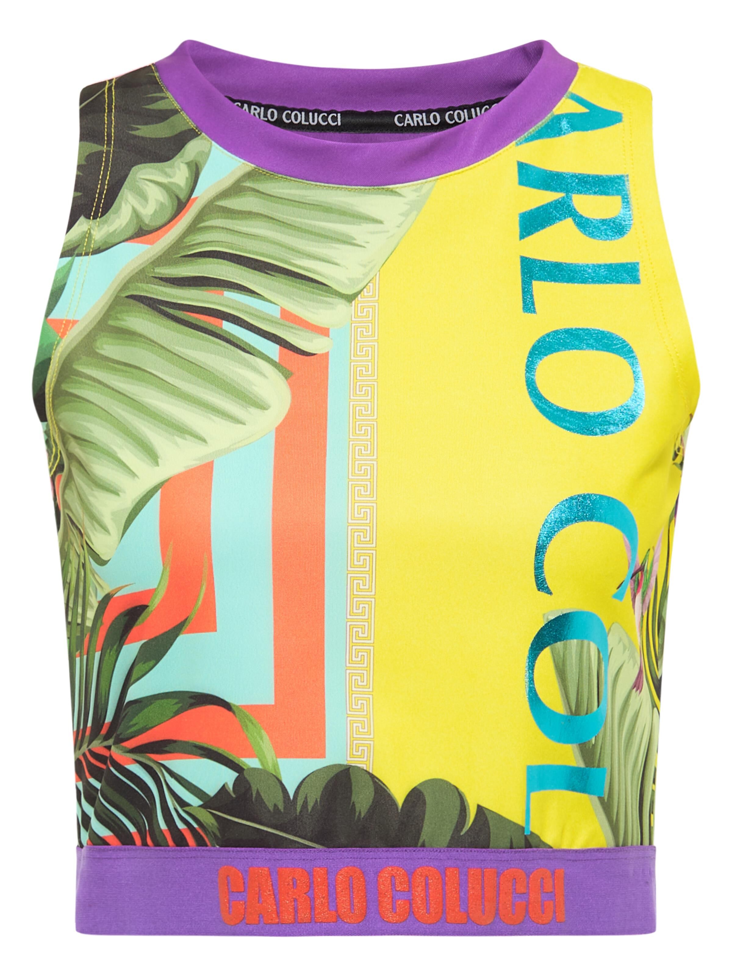 Colorful printed racer top