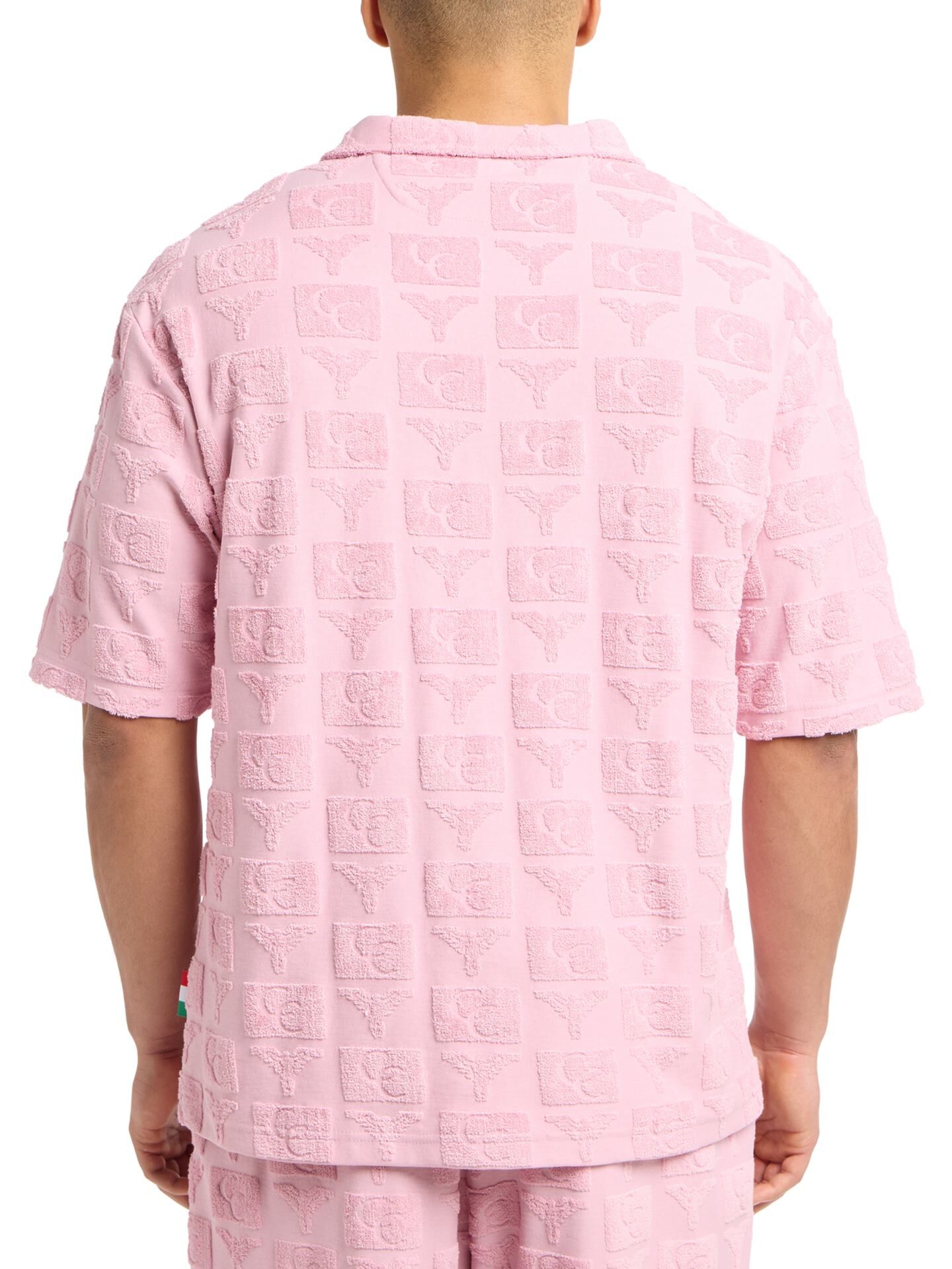  Oversize Poloshirt mit Frotteeinsätzen