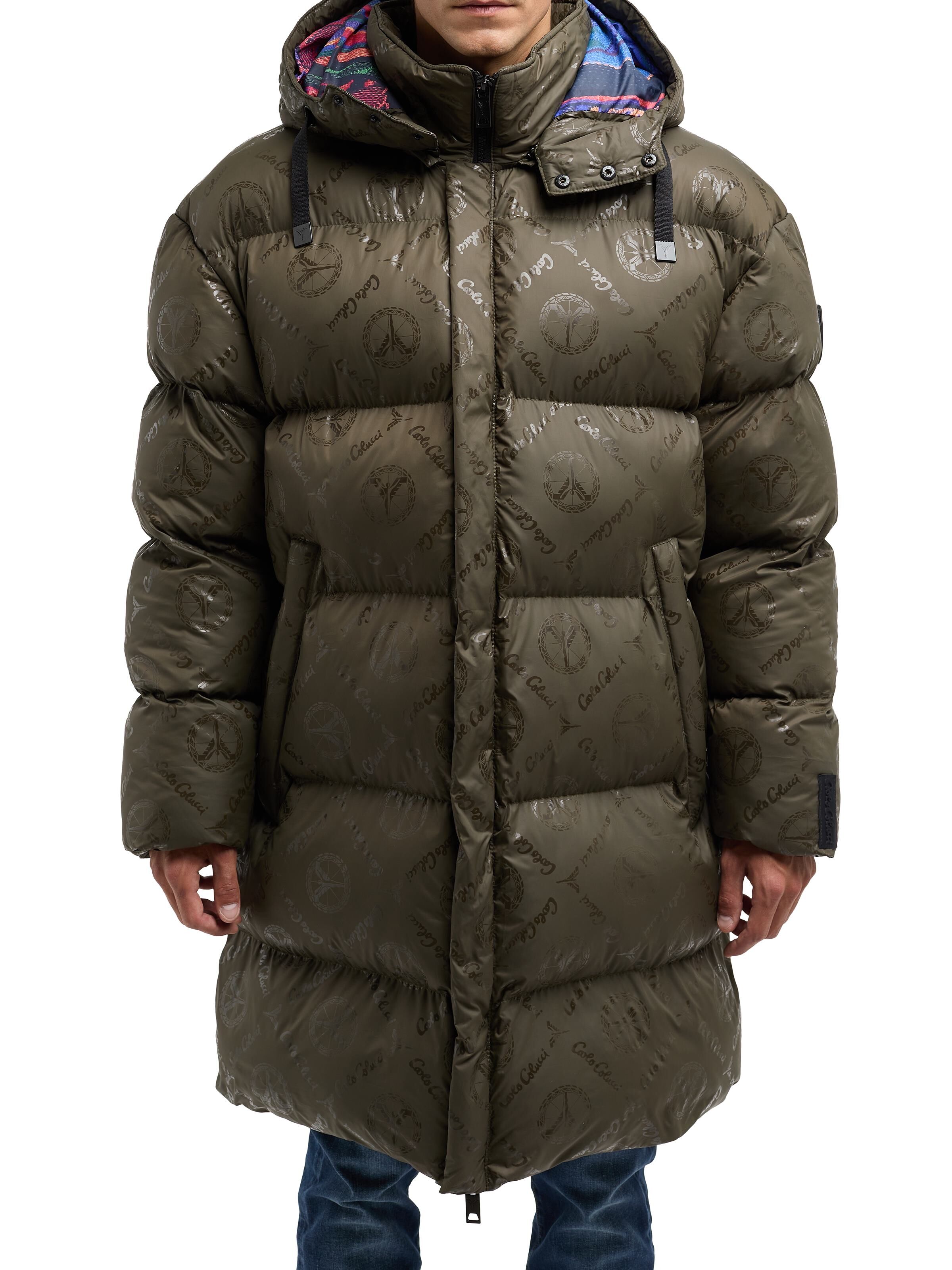 Padded oversize coat with Unique badge