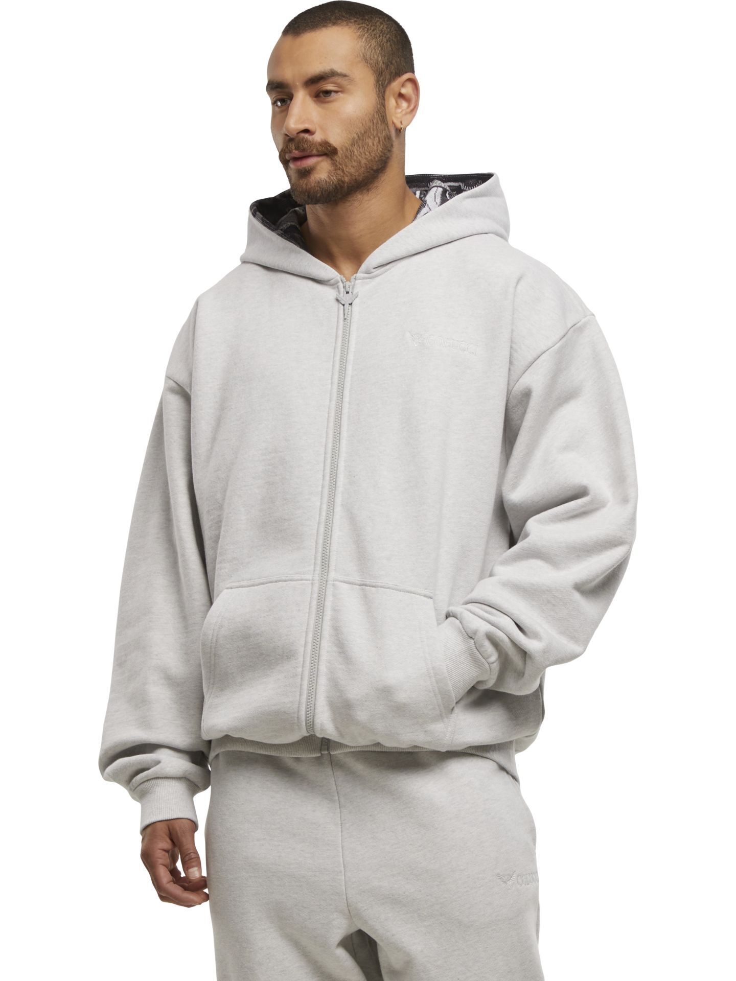 Sweat jacket with embroidery