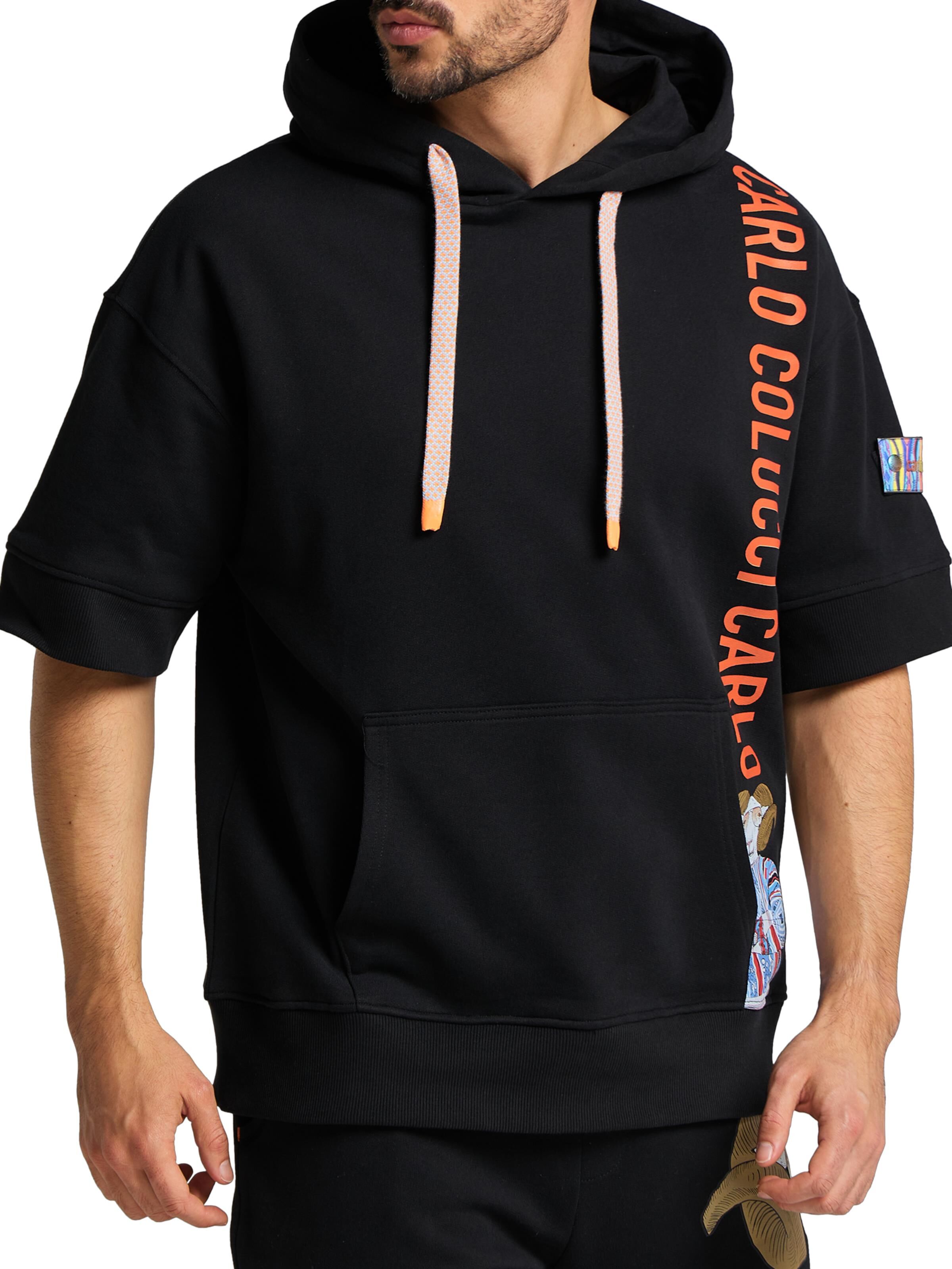  Short sleeve sweathoodie with lettering