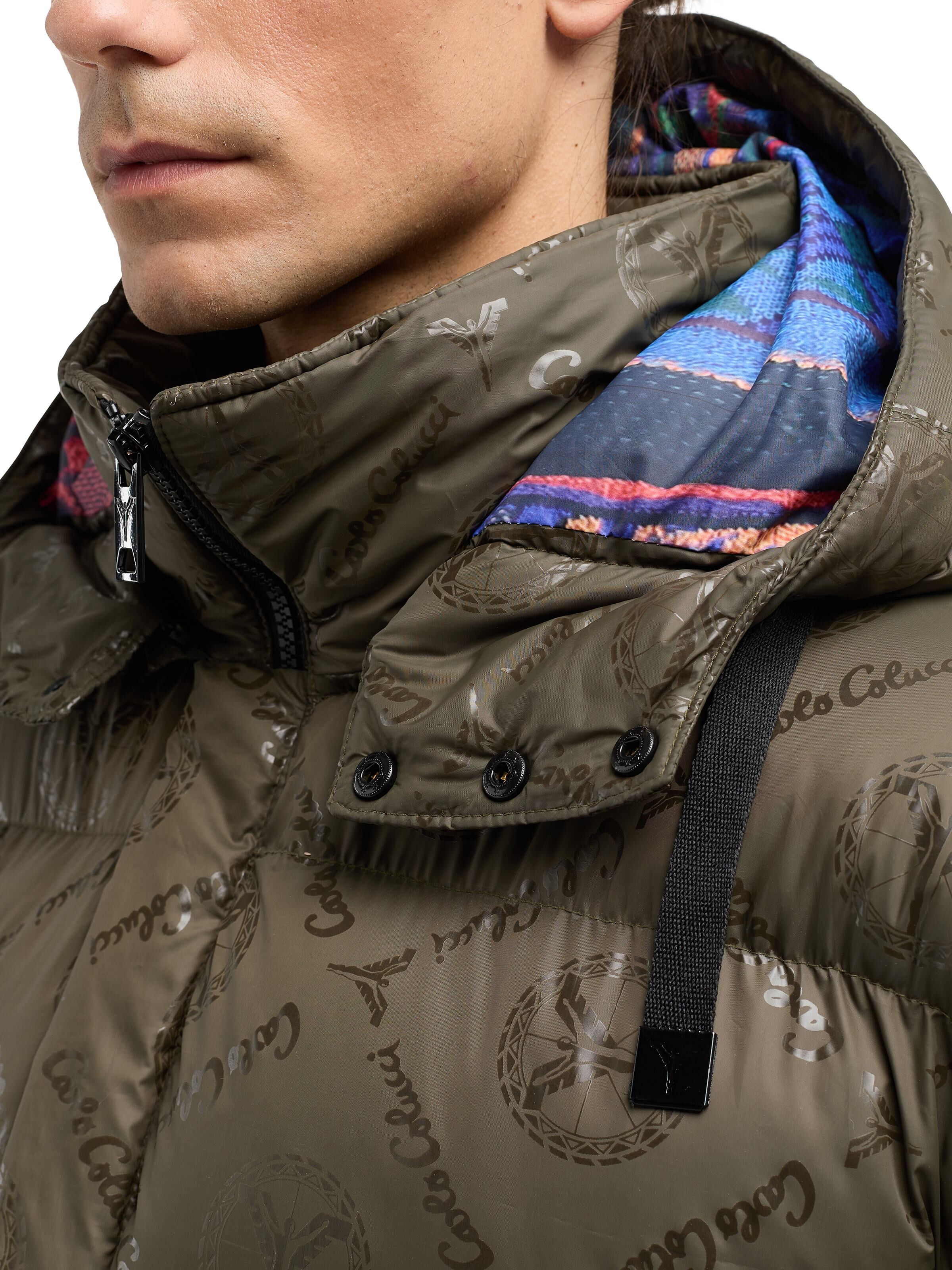 Padded oversize coat with Unique badge