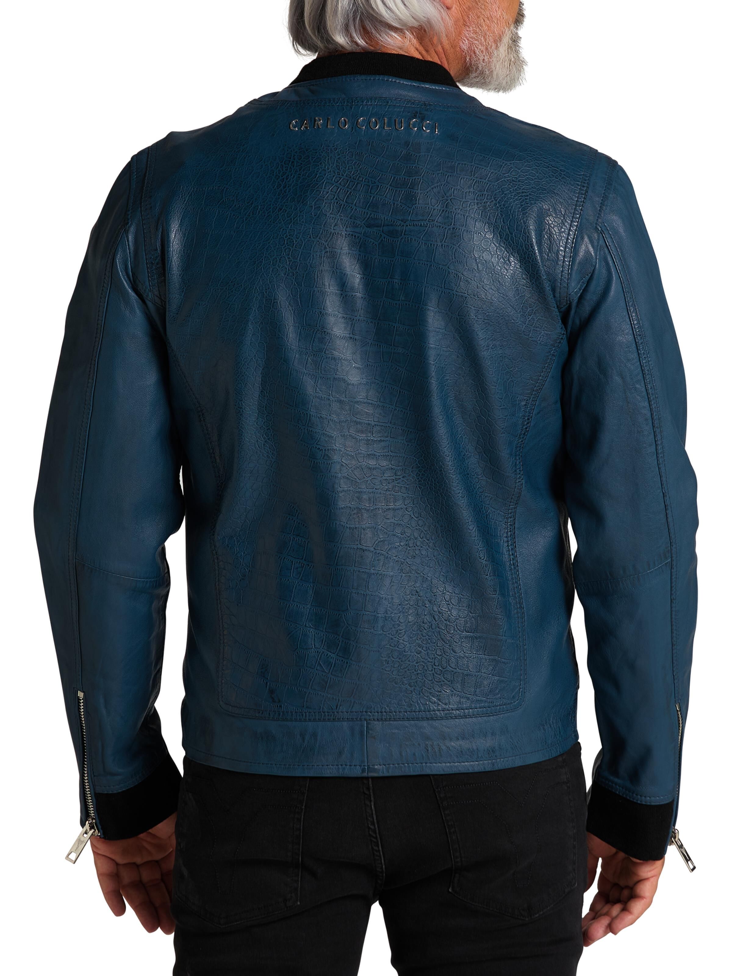 Herren Lederjacke in Krokooptik