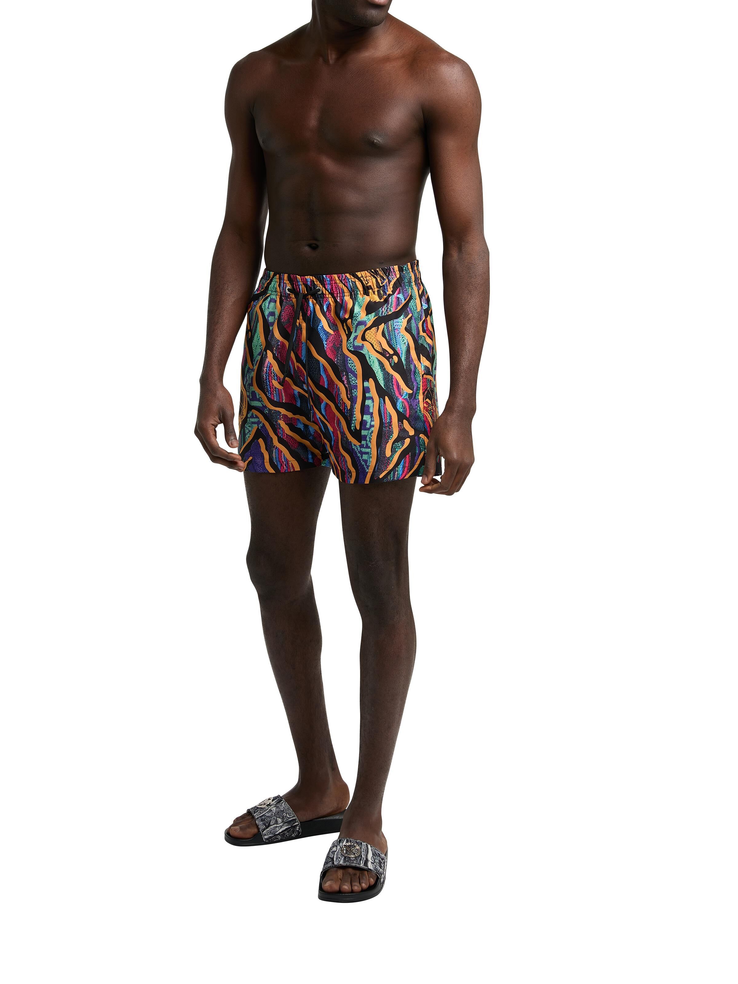 Badeshort mit Tierdruck Strickmuster