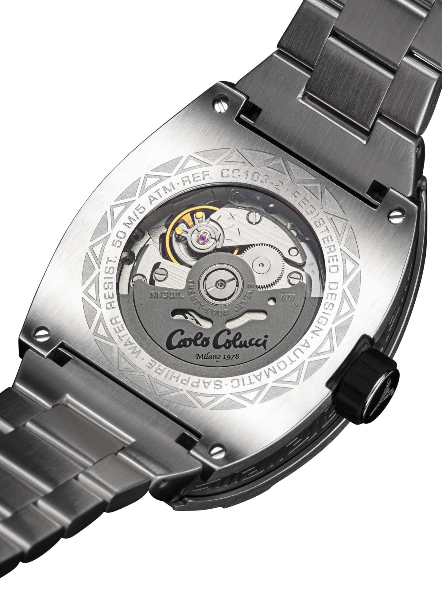 Stainless steel watch with folding clasp | Silver | CC-103-2-231