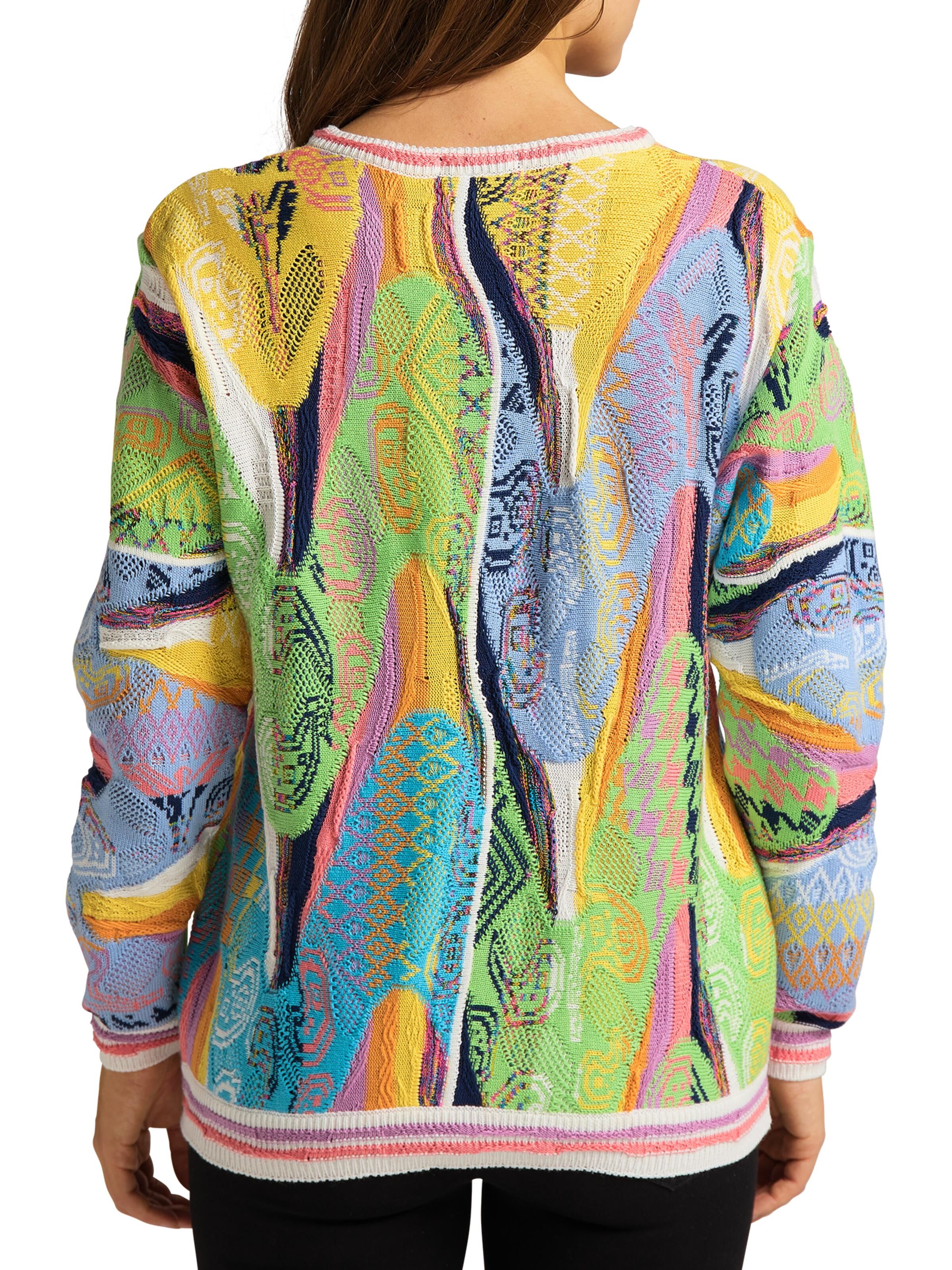 Jacquard Pullover mit V-Ausschnitt