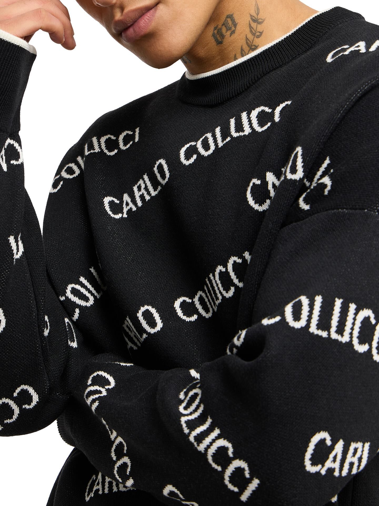 Oversize knit sweater | Black | L | CC-C6617-203-L