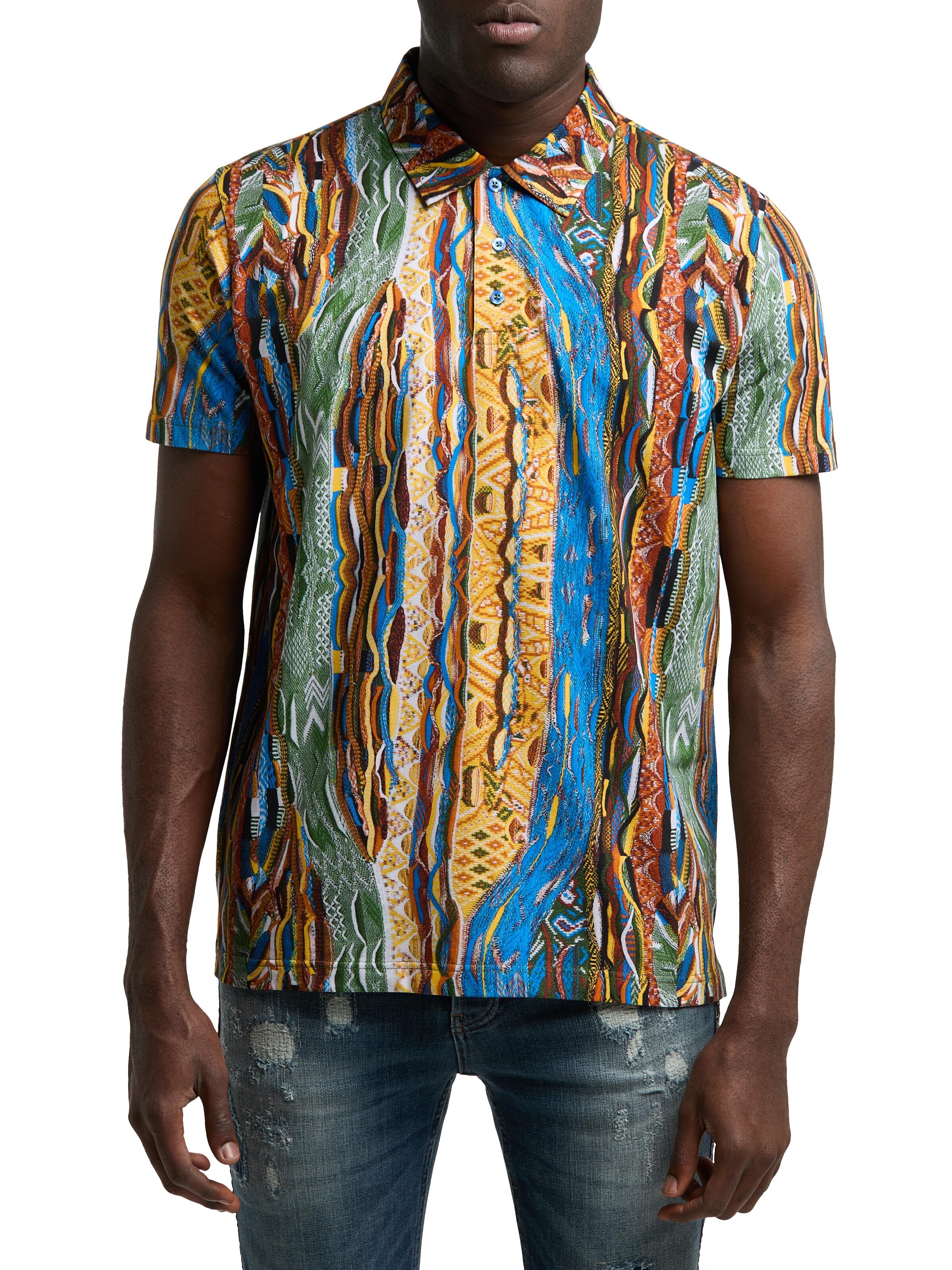 Allover print polo shirt