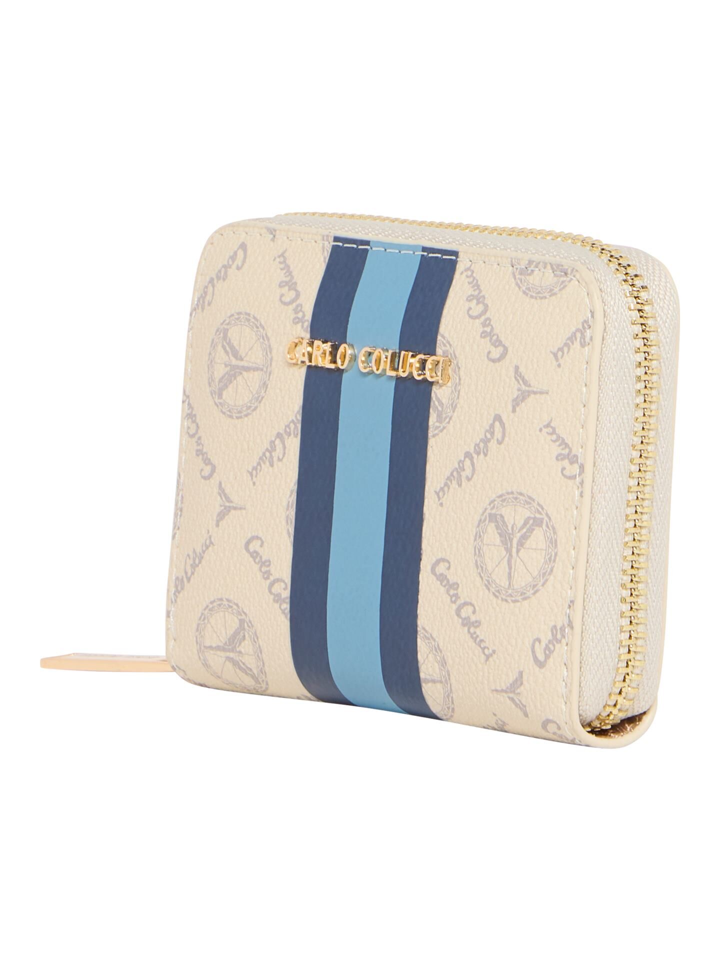 Small wallet with contrasting stripes