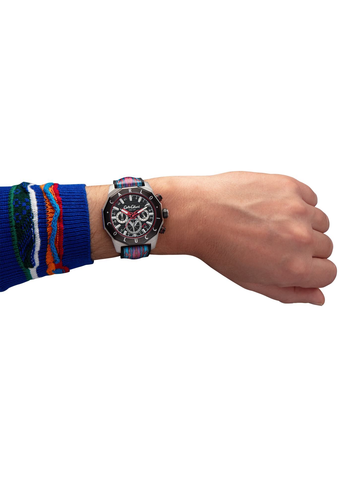  Runde Edelstahluhr mit Silikonarmband