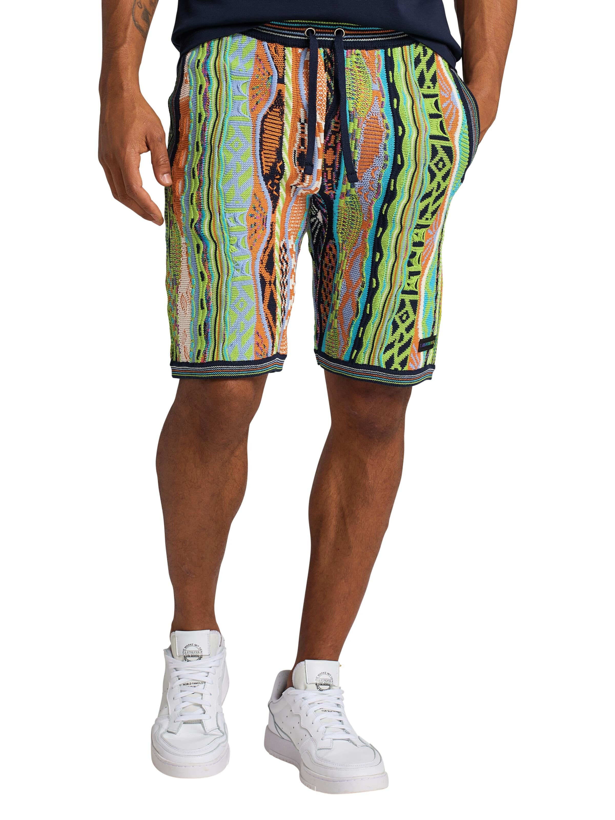 Knit shorts with jacquard