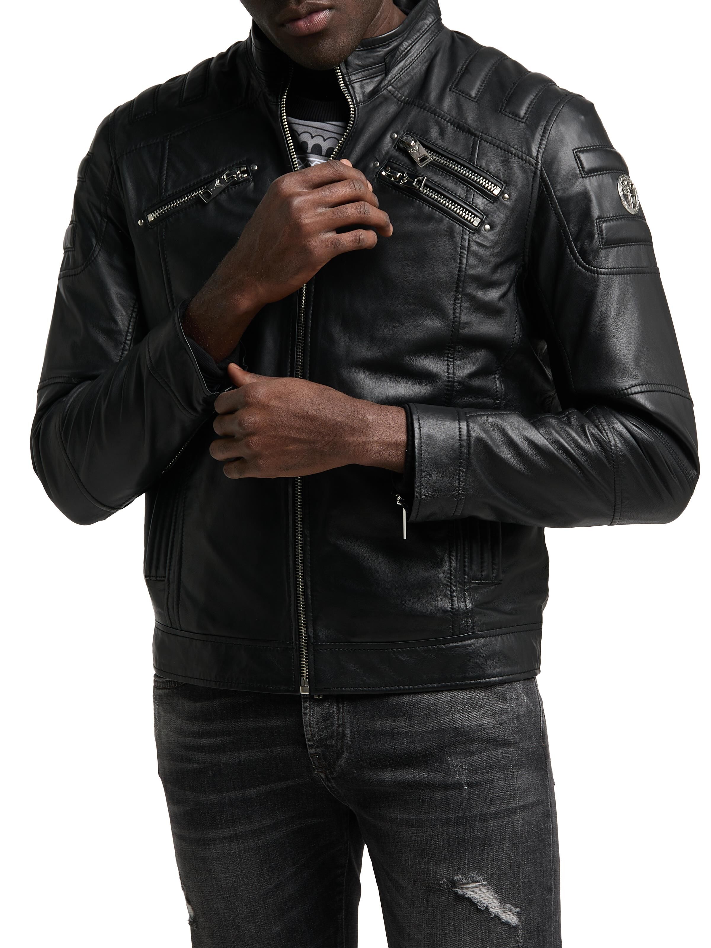 Leather jacket in Biker style