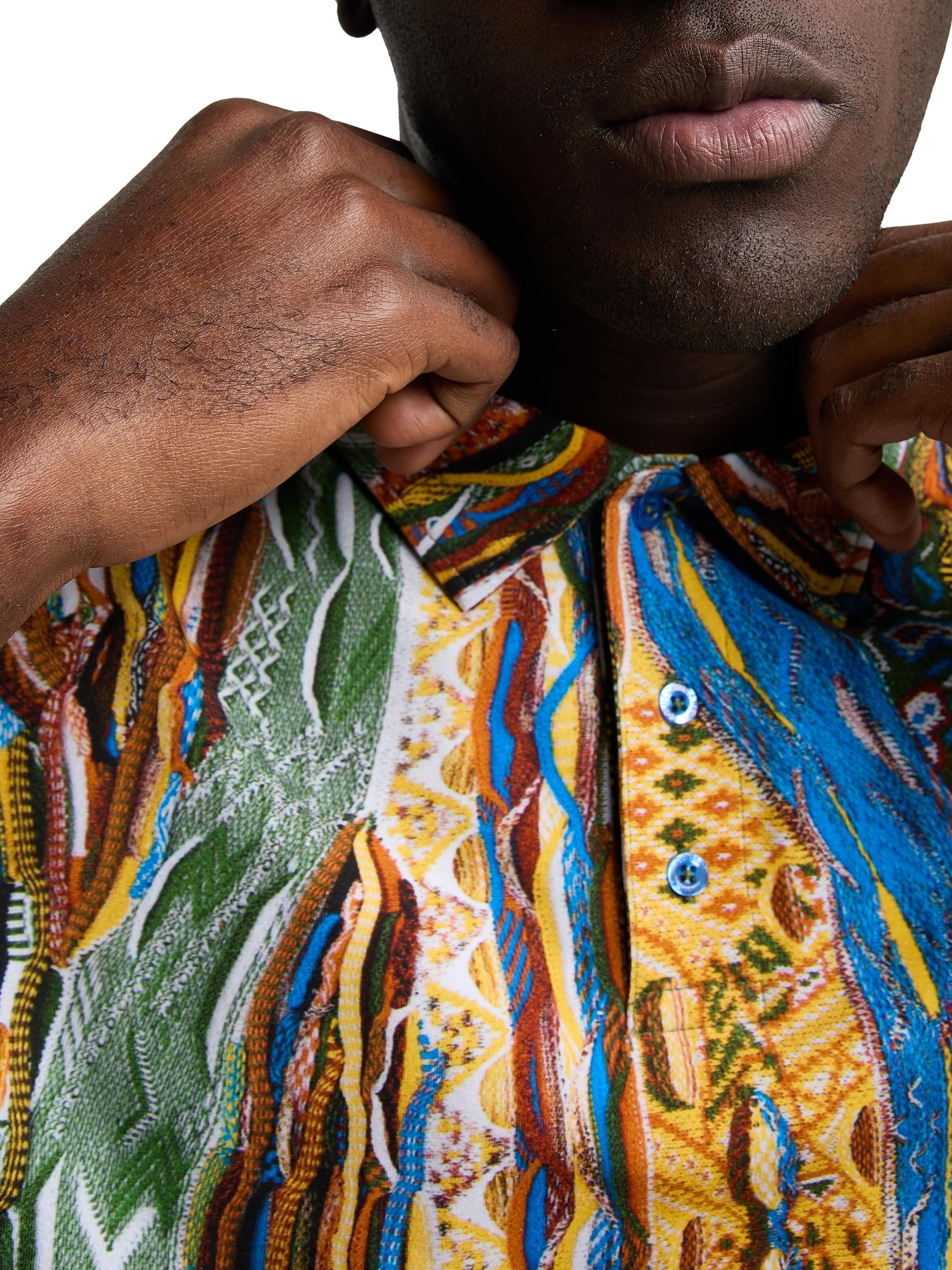 Allover print polo shirt