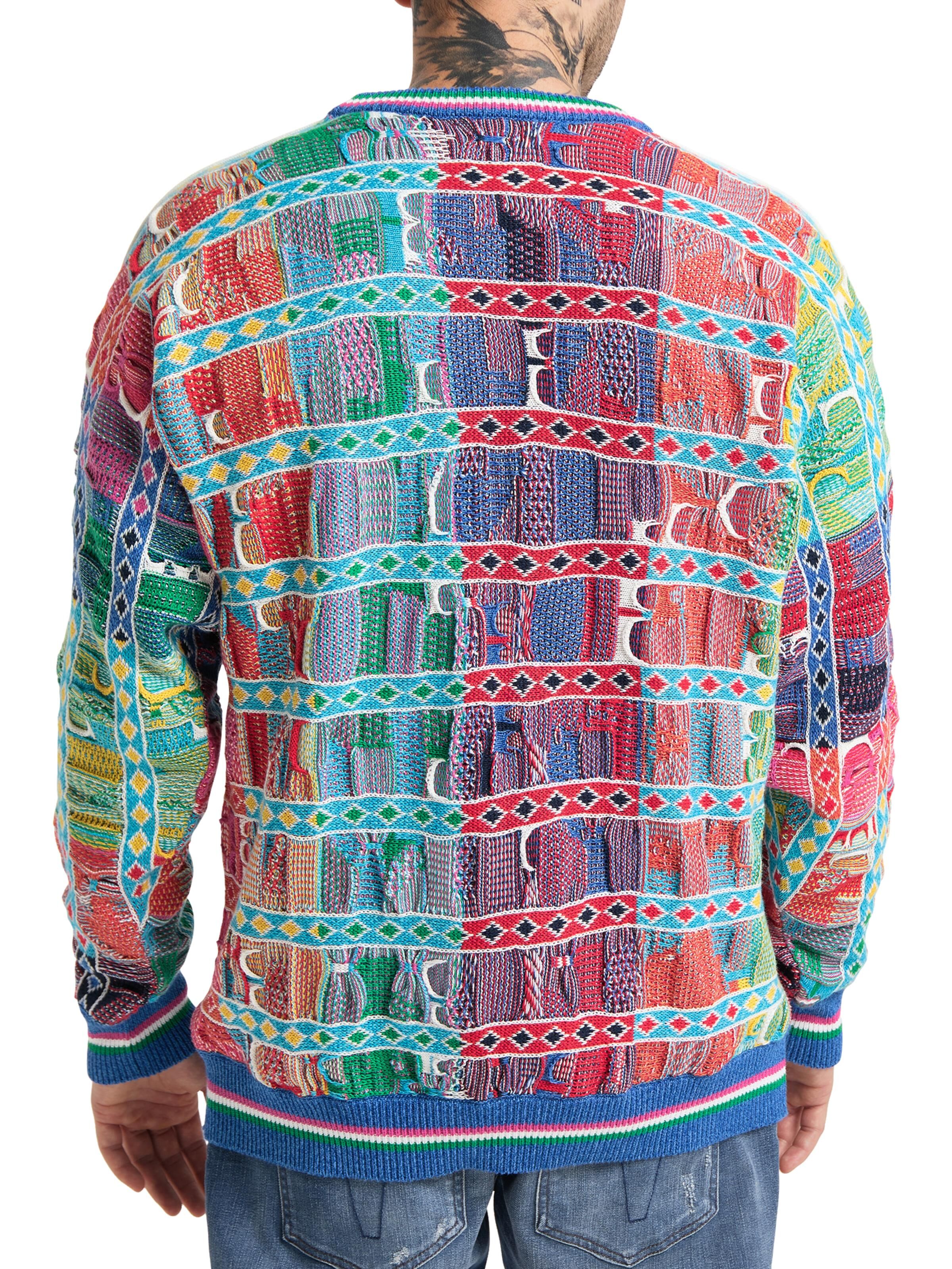 Rundhals Pullover mit Querstreifen in Oversize
