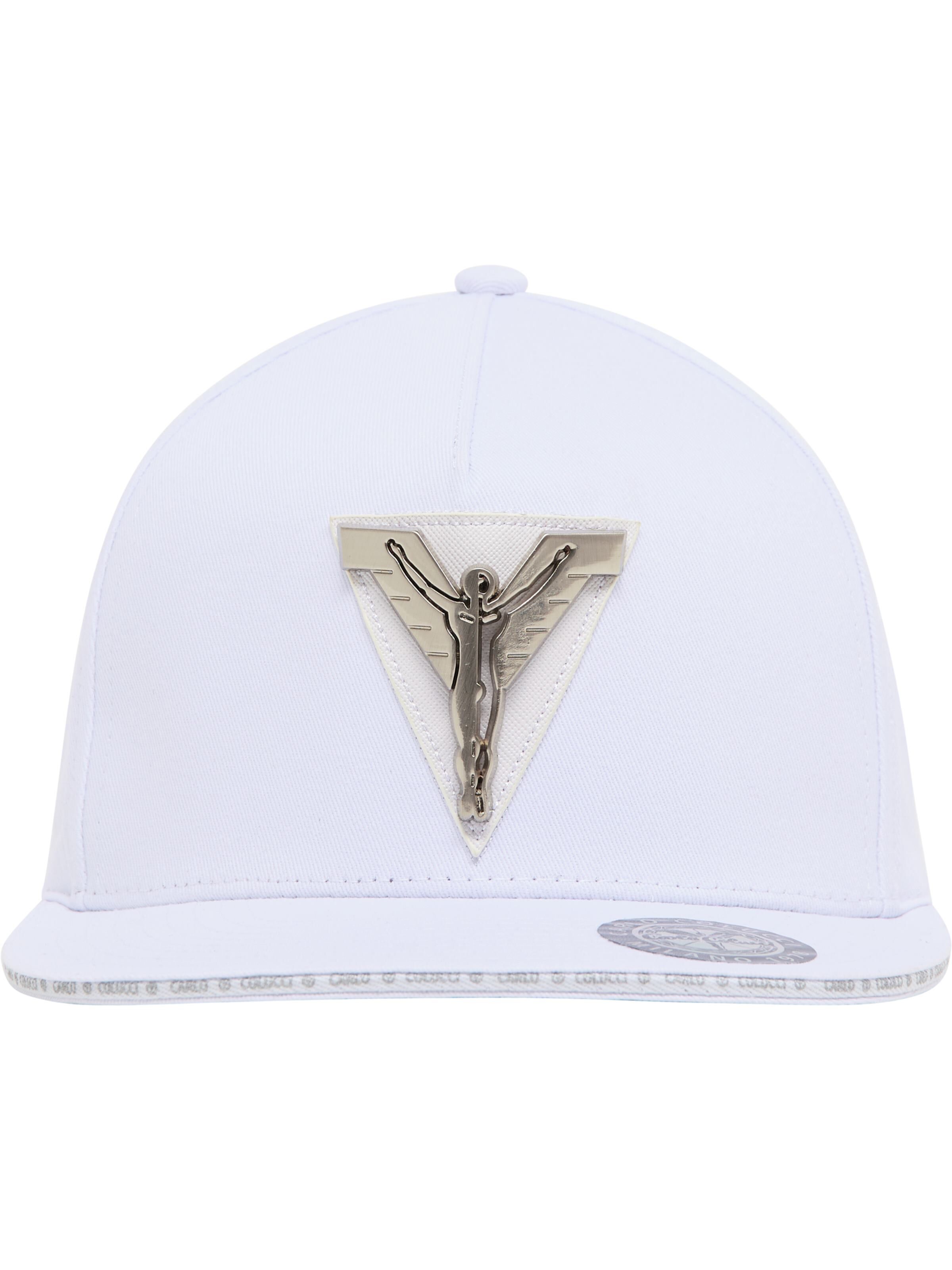  Unisex snapback cap with metal icarus