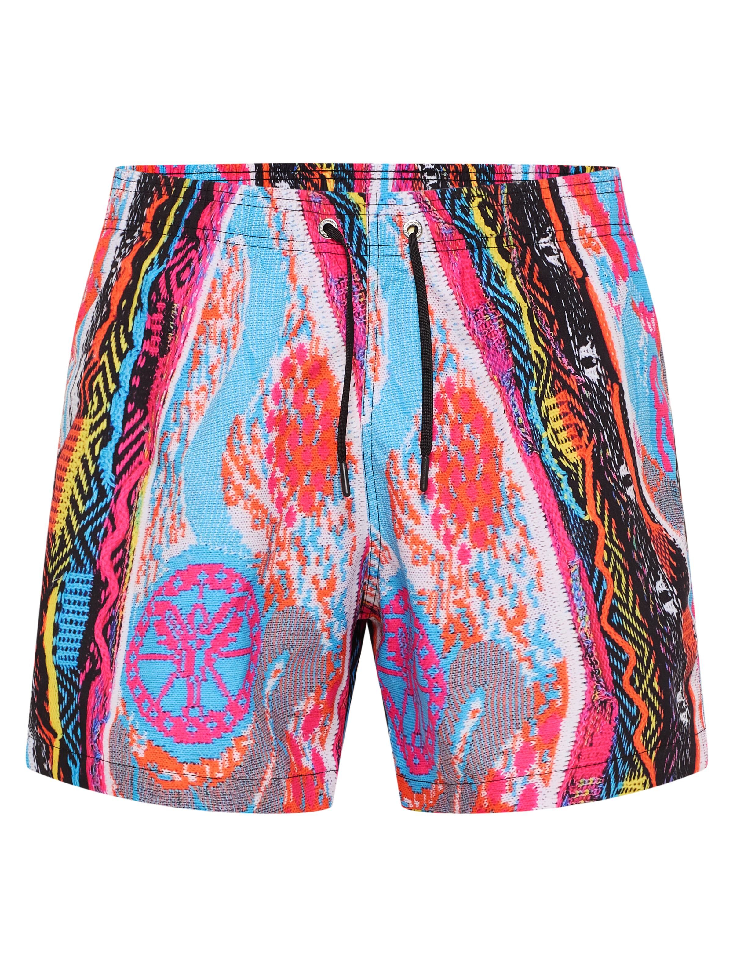 Badeshort mit Strickdruck