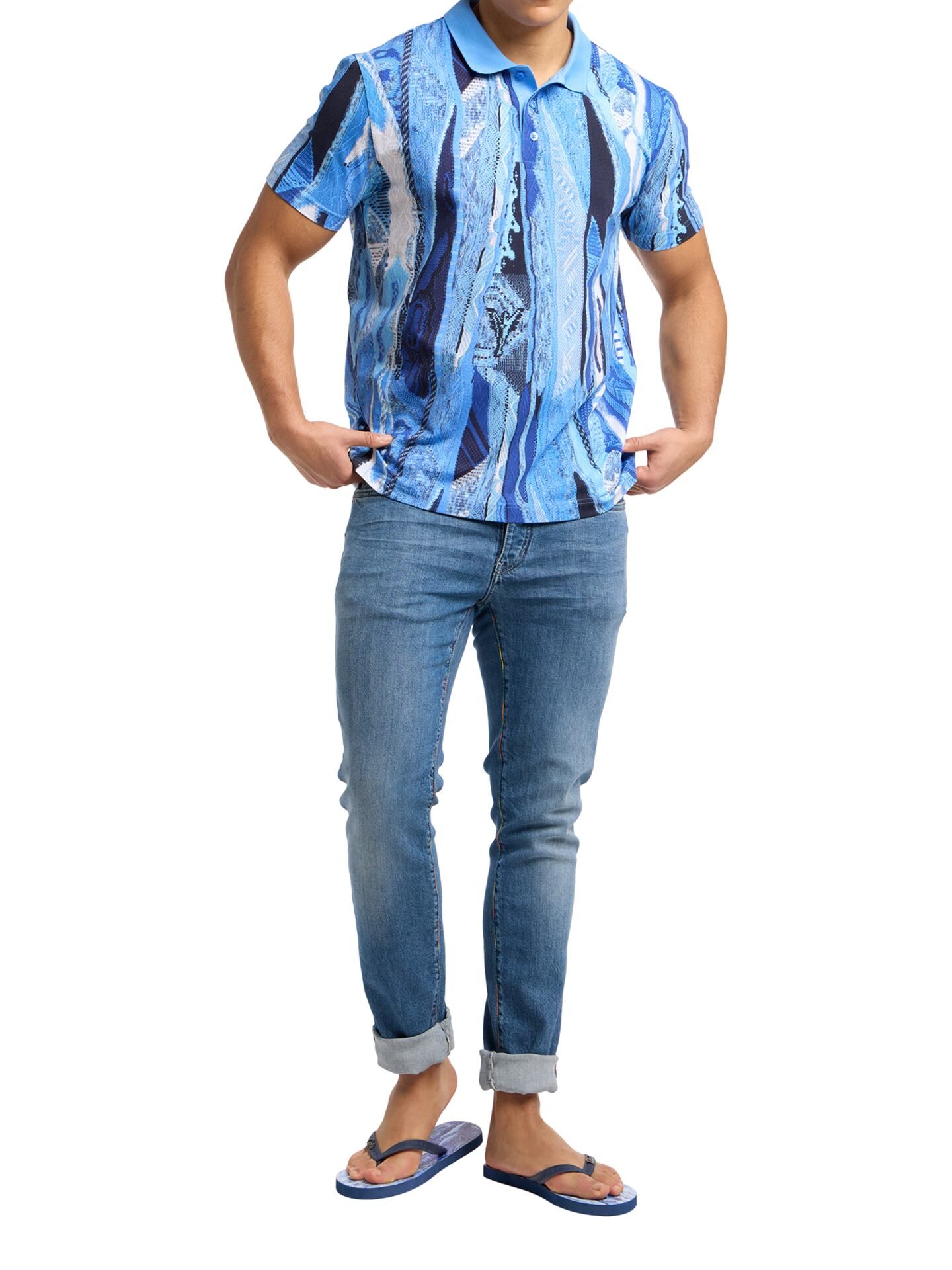 Poloshirt mit Knitprint