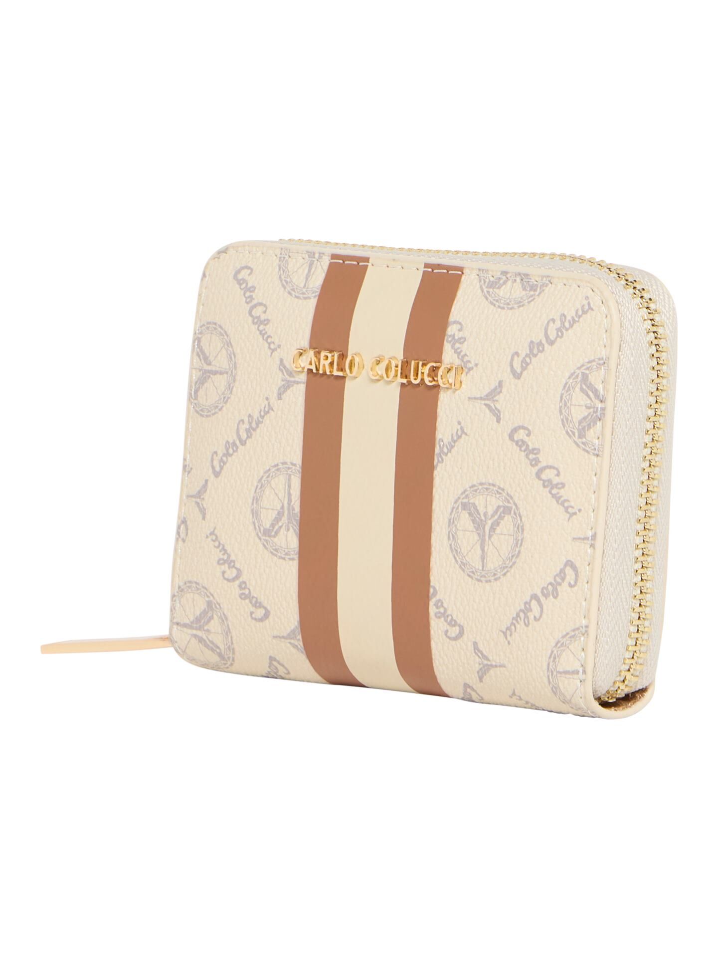 Small wallet with contrasting stripes