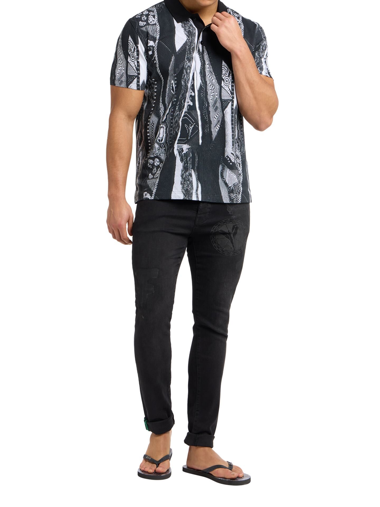  Poloshirt mit Knitprint