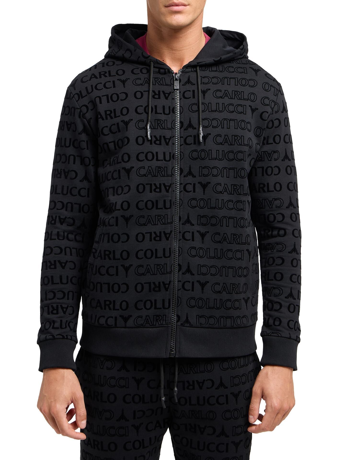 Hoodie Jacke -Monogram Flock-
