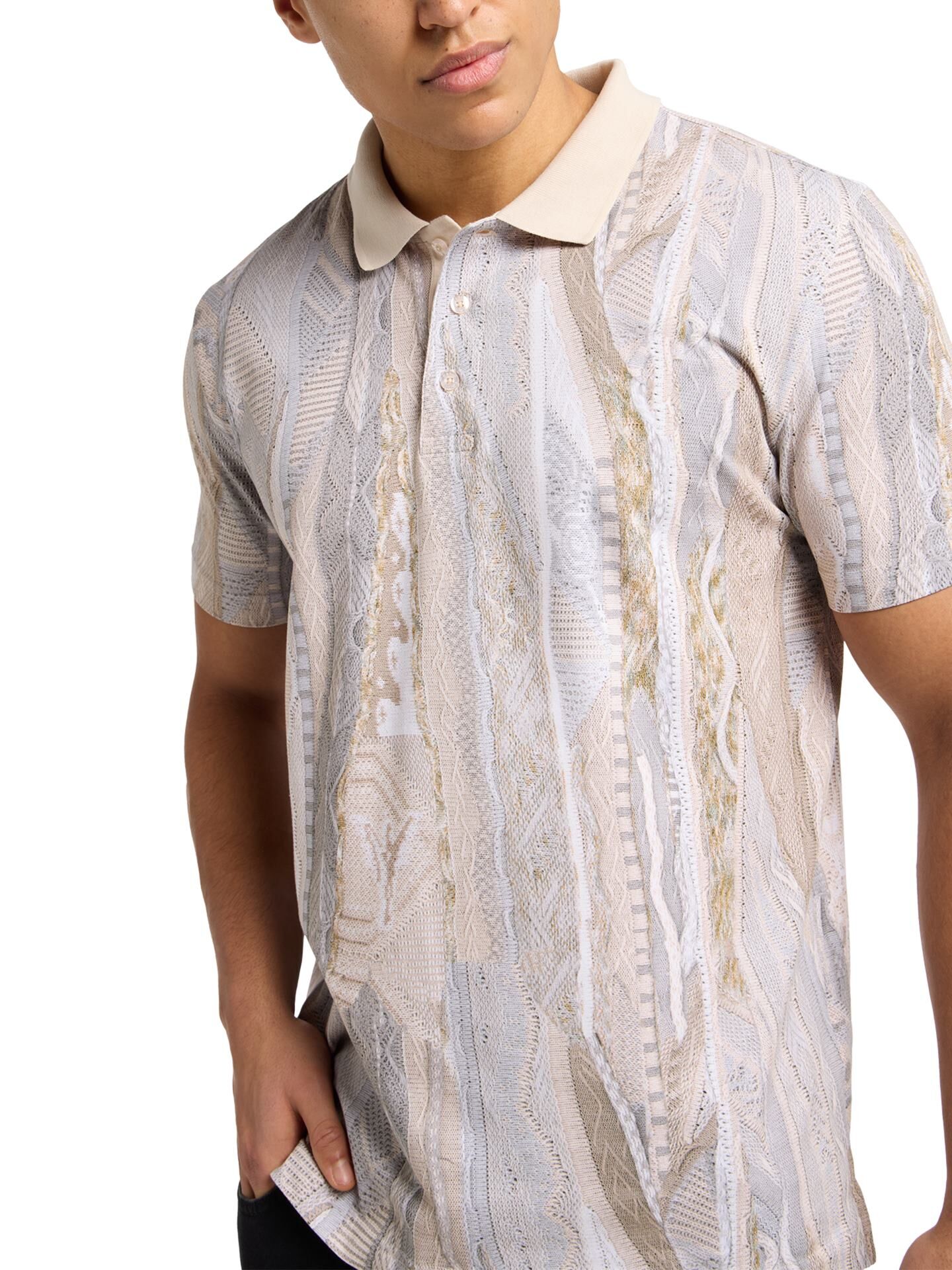  Poloshirt mit Knitprint