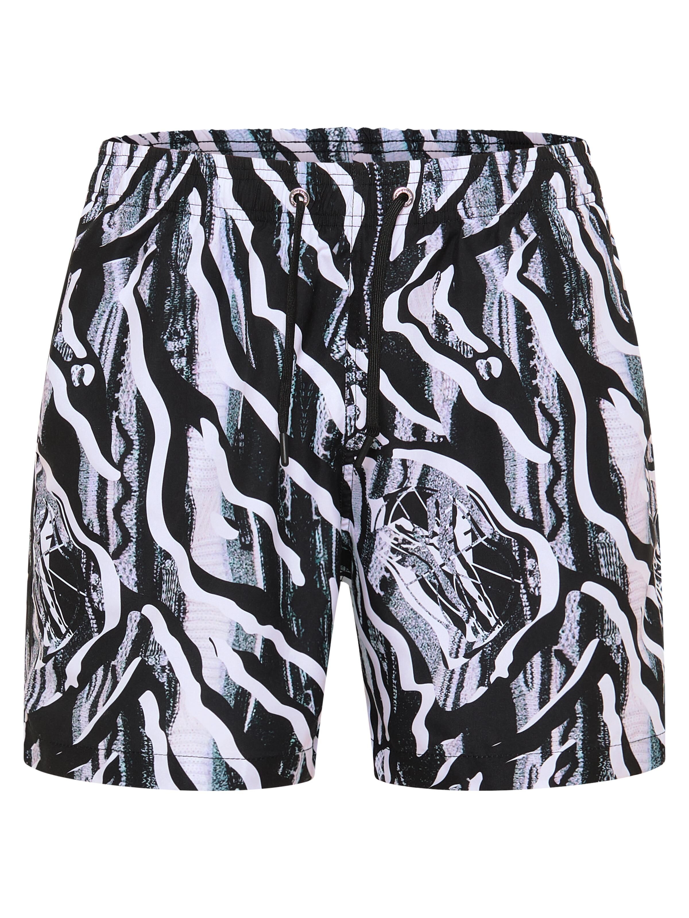 Badeshort mit Tierdruck Strickmuster