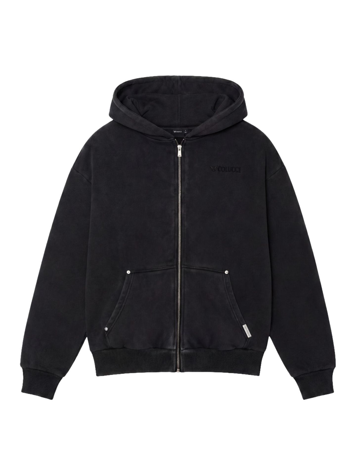 Carlo Colucci Sweatjacke im Used Look - S Black