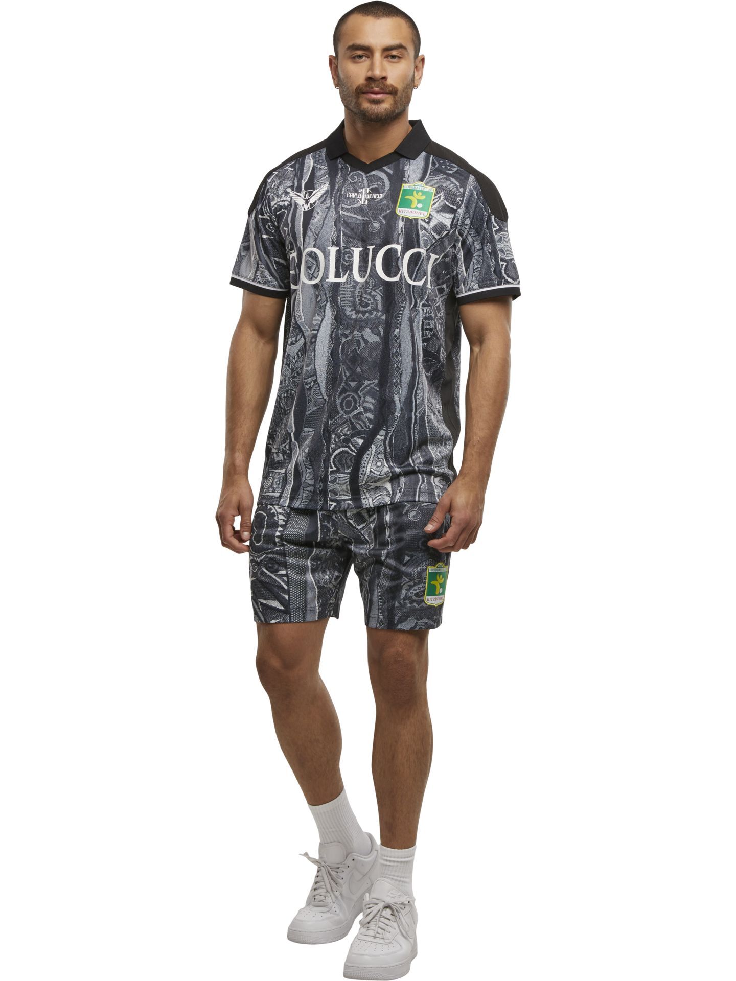 AOP V-neck shirt - FC Kitzbühel | Black | XL | CL-C325-030-1-XL