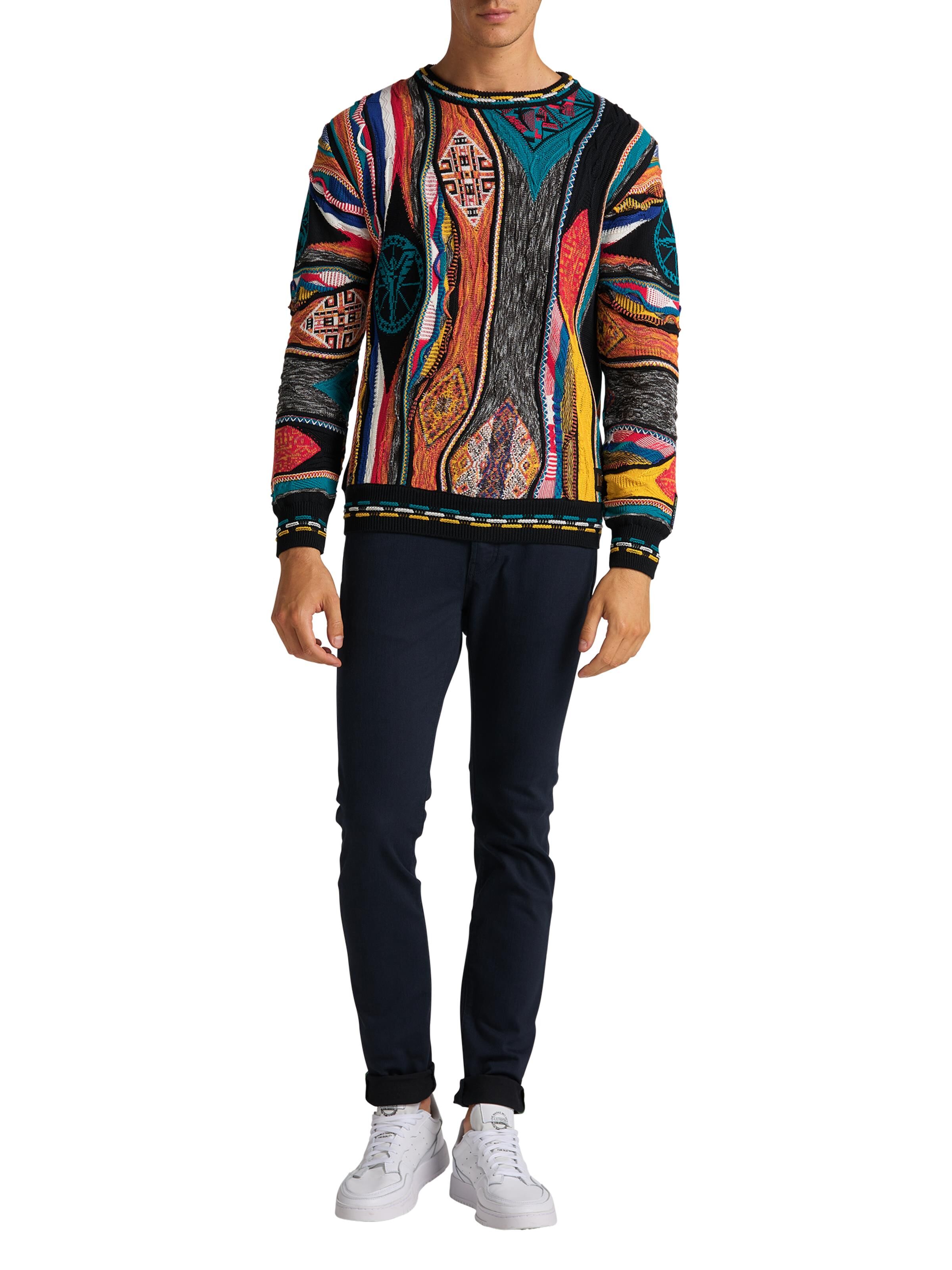 Jacquard sweater with logo | Black / Red | XS | DAH-C9911-201-XS