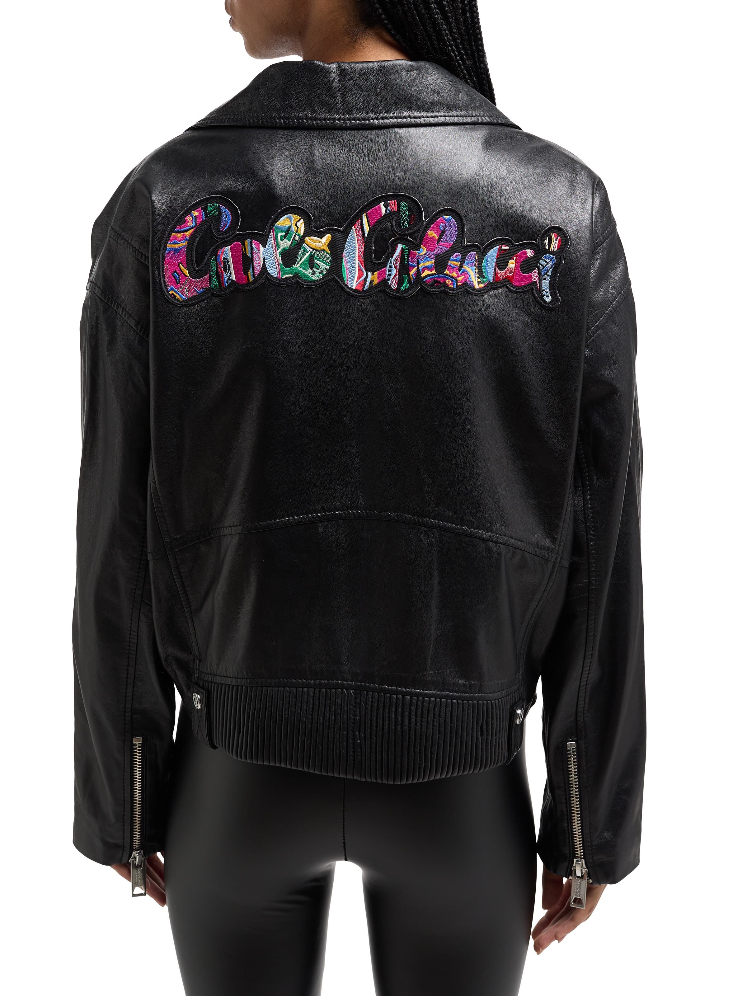 Oversize Biker Lederjacke