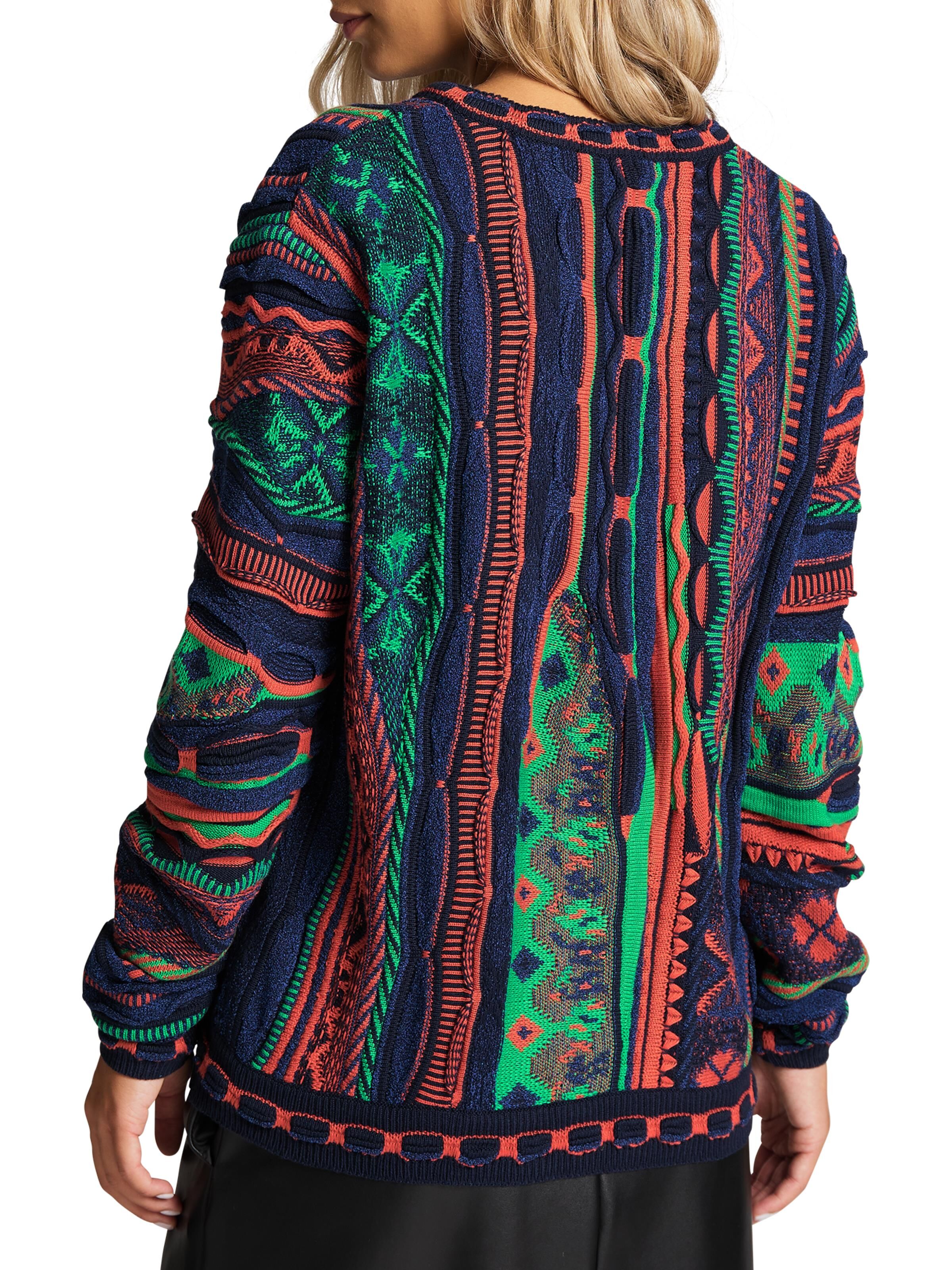 Jacquard Pullover mit V-Ausschnitt