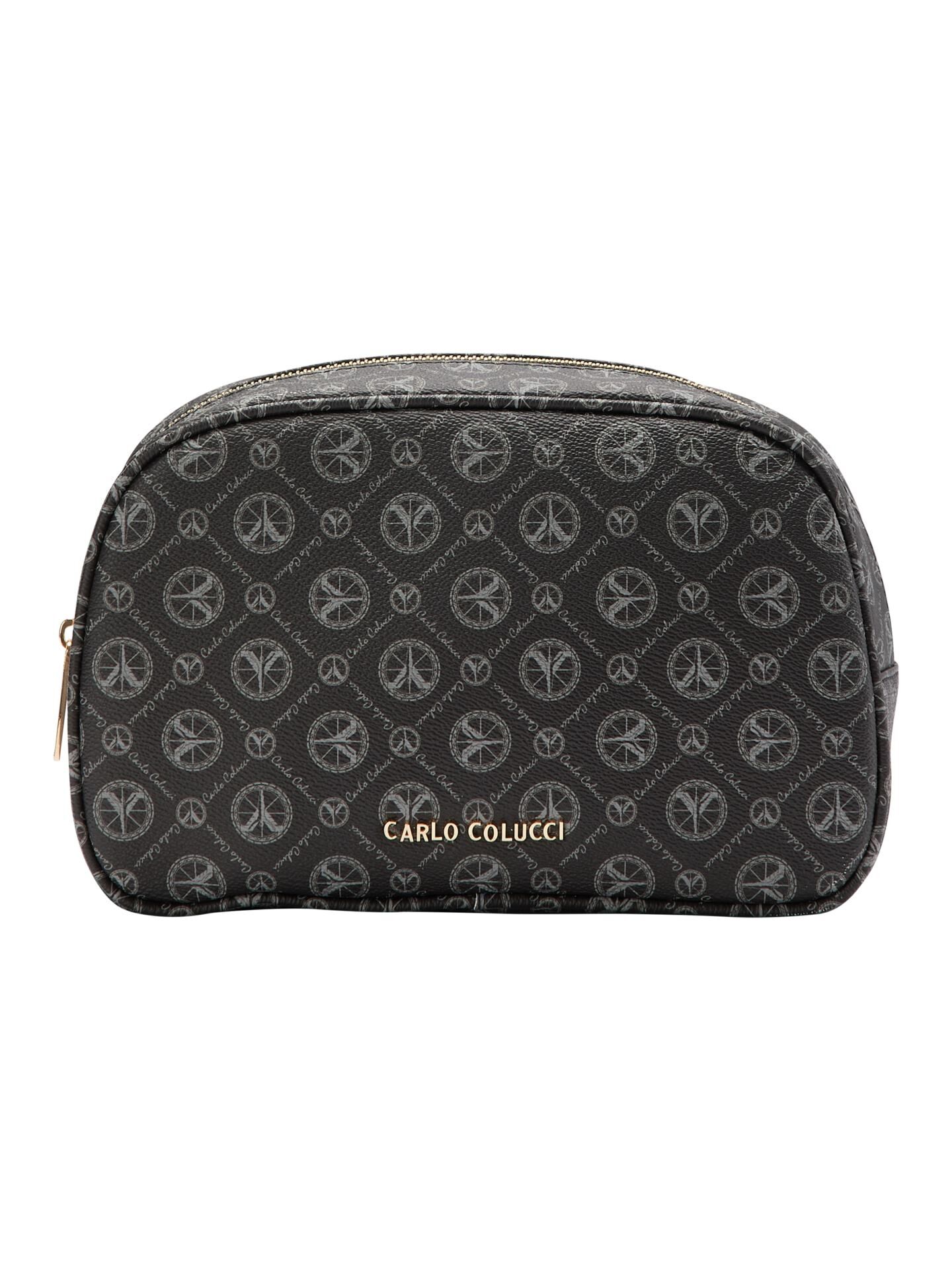 Carlo Colucci Kosmetiktasche, oval - Schwarz Schwarz