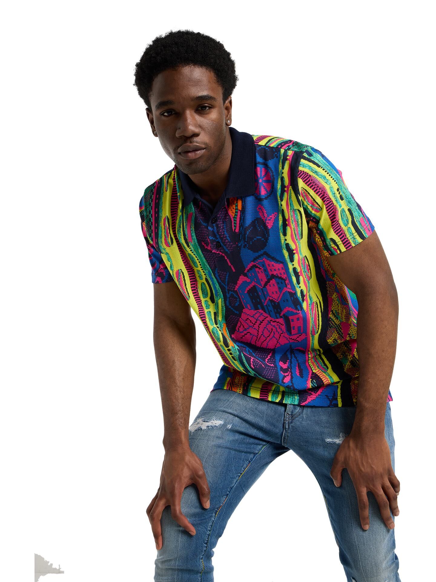 Poloshirt mit Knitprint