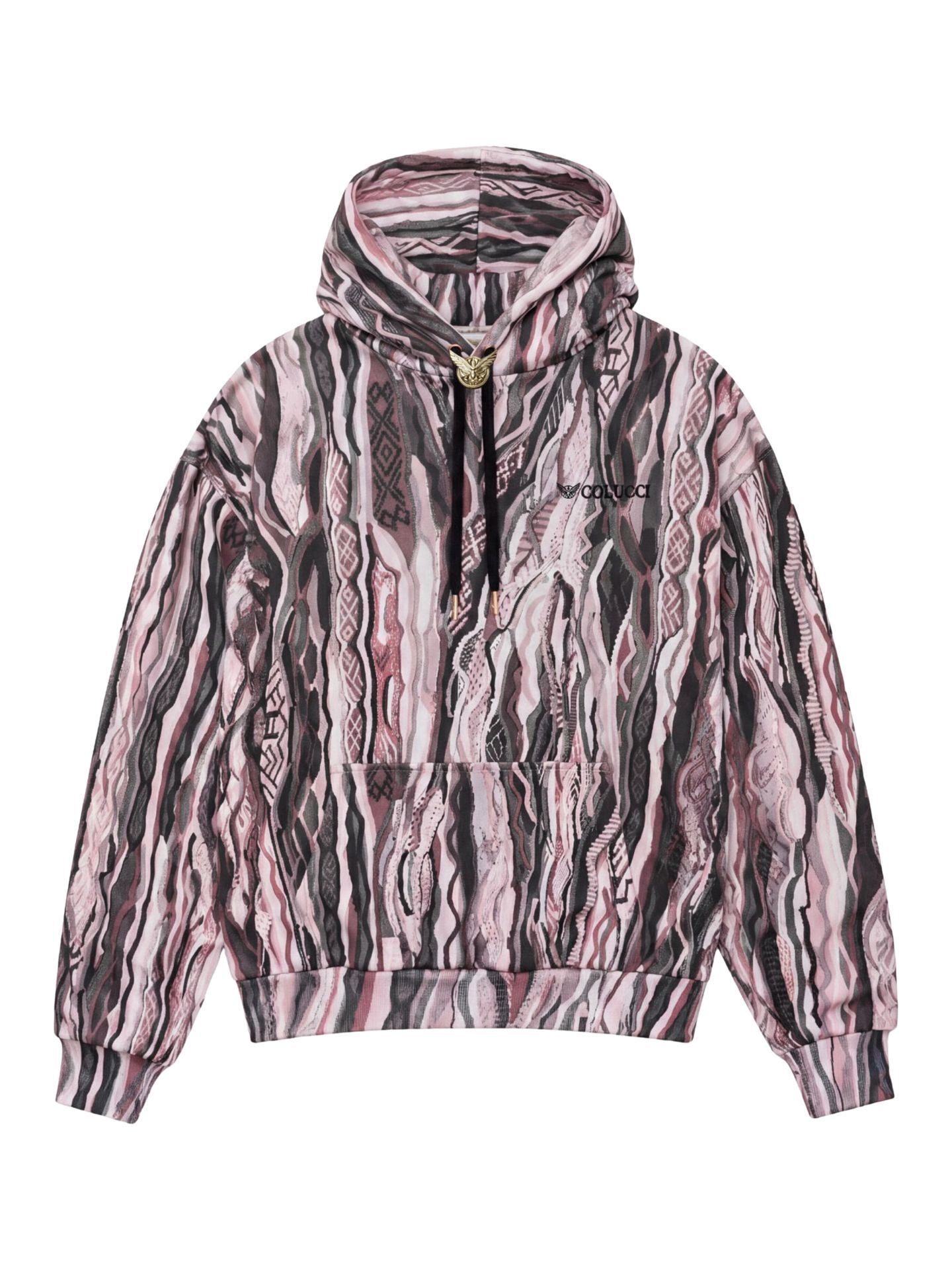 Carlo Colucci Alloverprint Kapuzenpullover - Rosa XS
