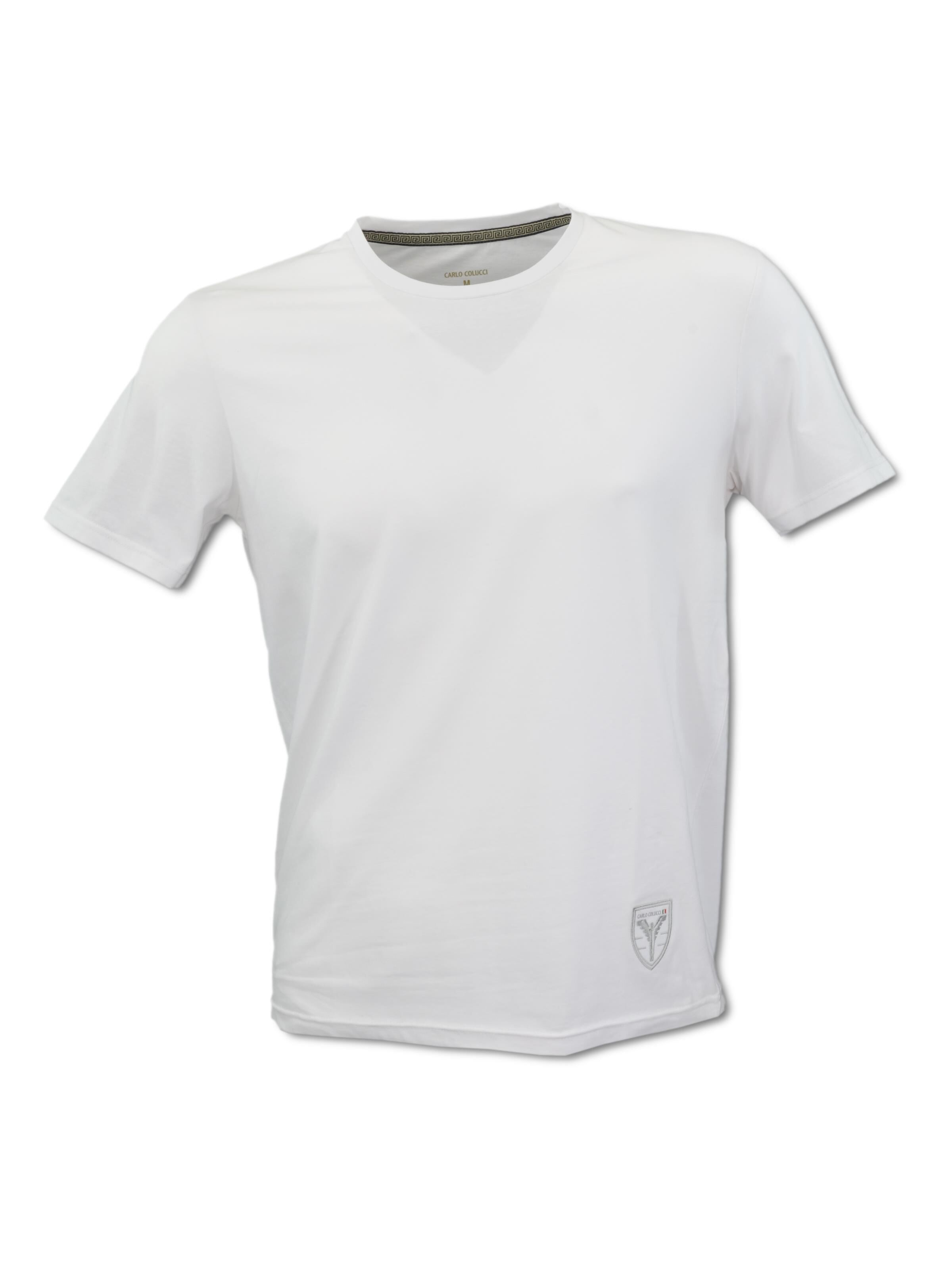Rundhals T-Shirt mit Logo Stickerei