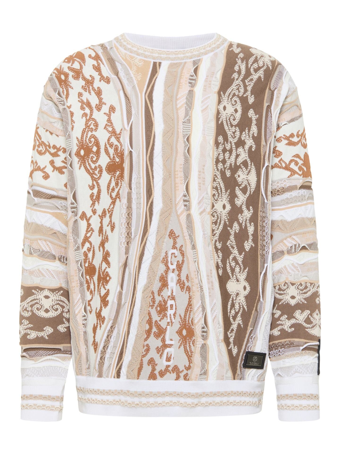 Carlo Colucci Rundhals Pullover - M Beige