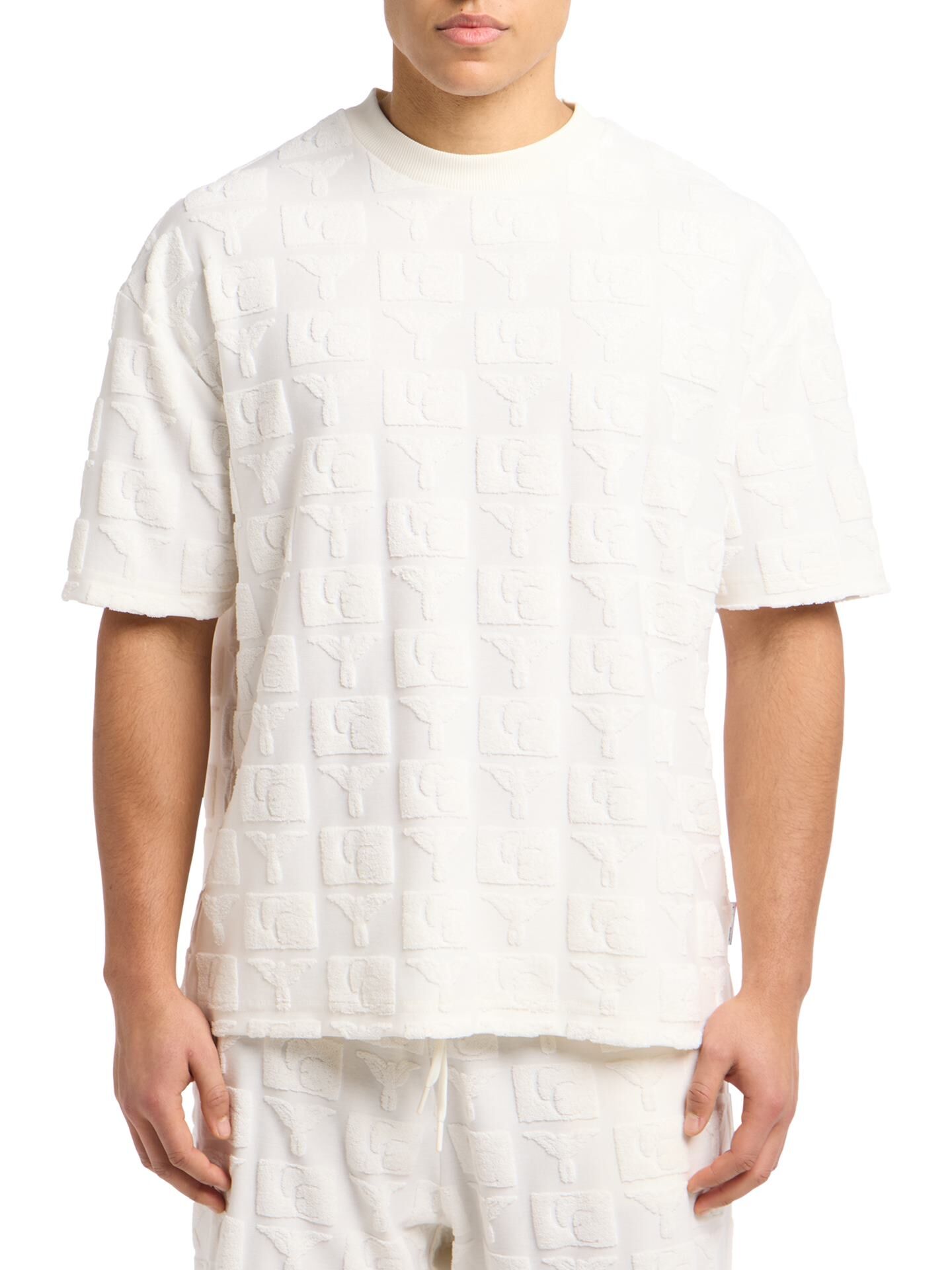 Oversize T-Shirt mit Frotteeinsätzen