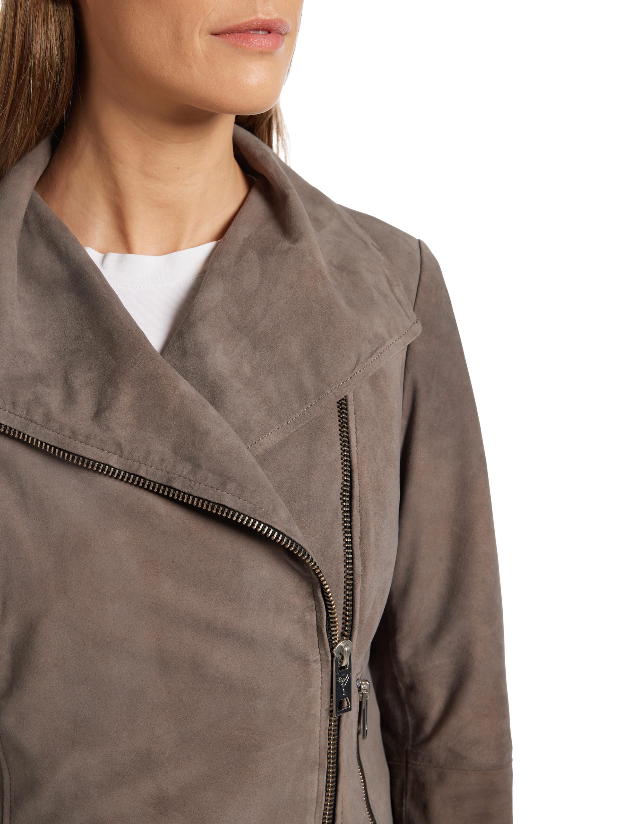 Weiche Velour-Lederjacke