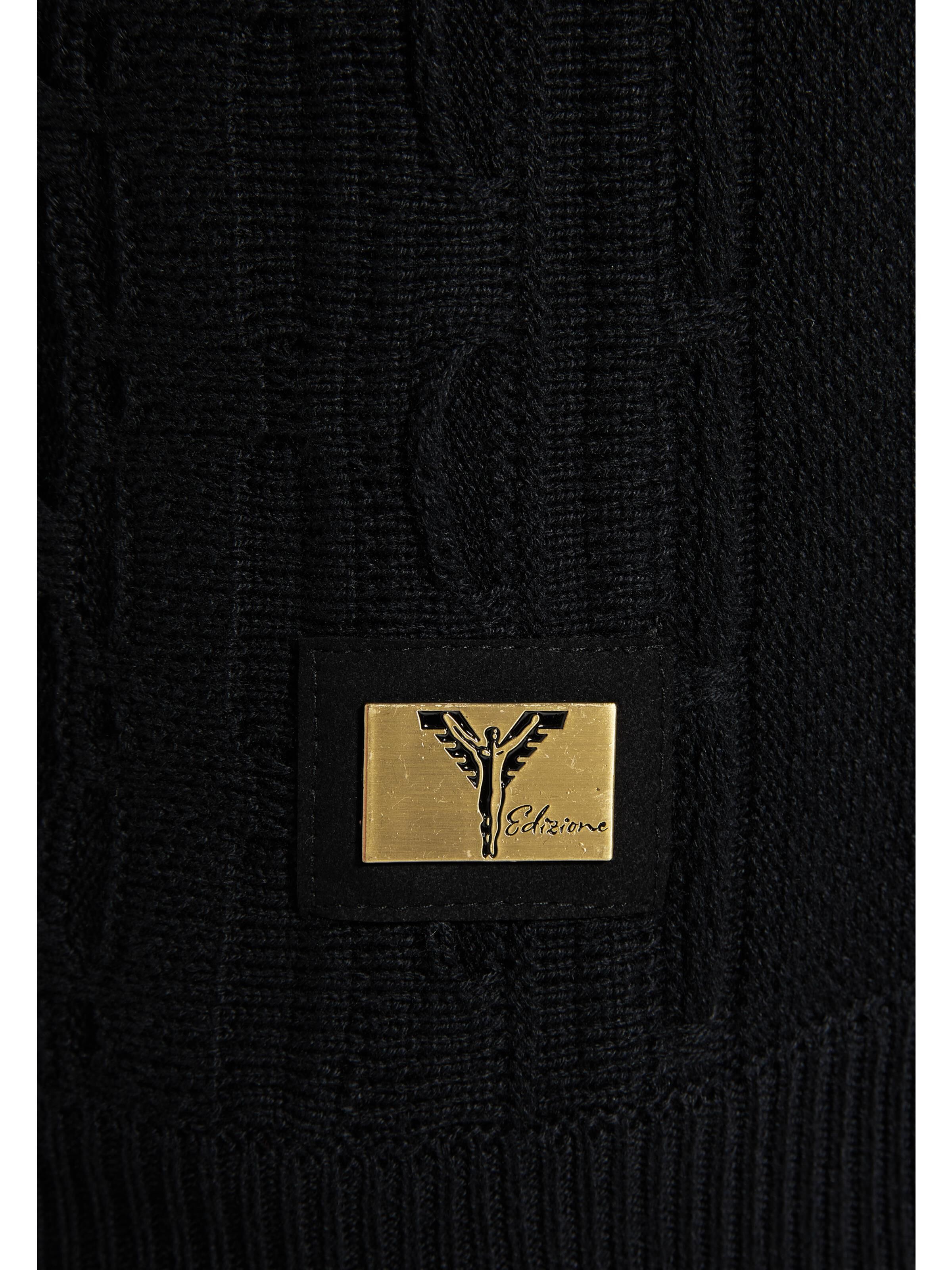 Unifarbene EDIZIONE Strickjacke mit Kapuze