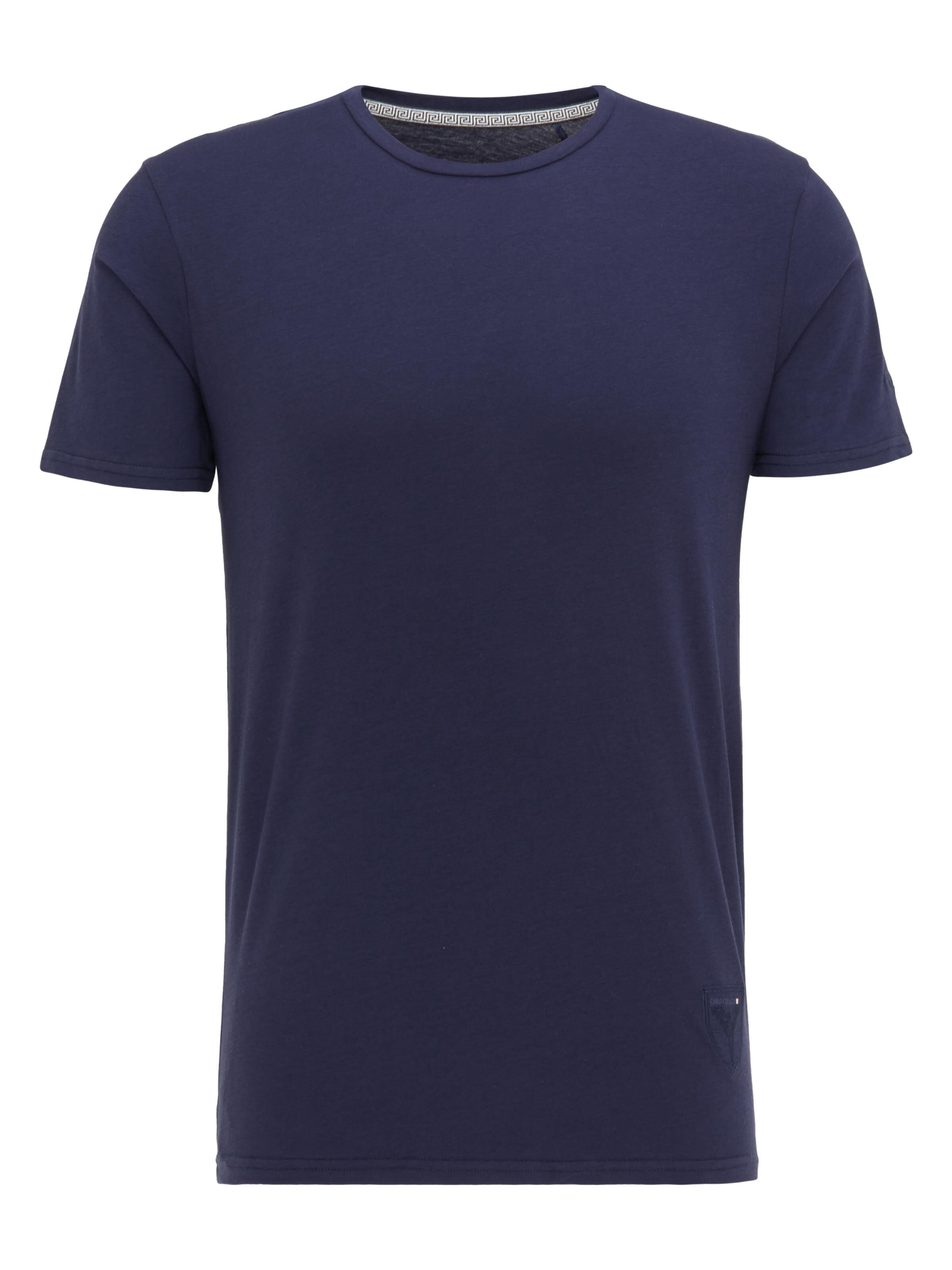 Rundhals T-Shirt mit Logo Stickerei