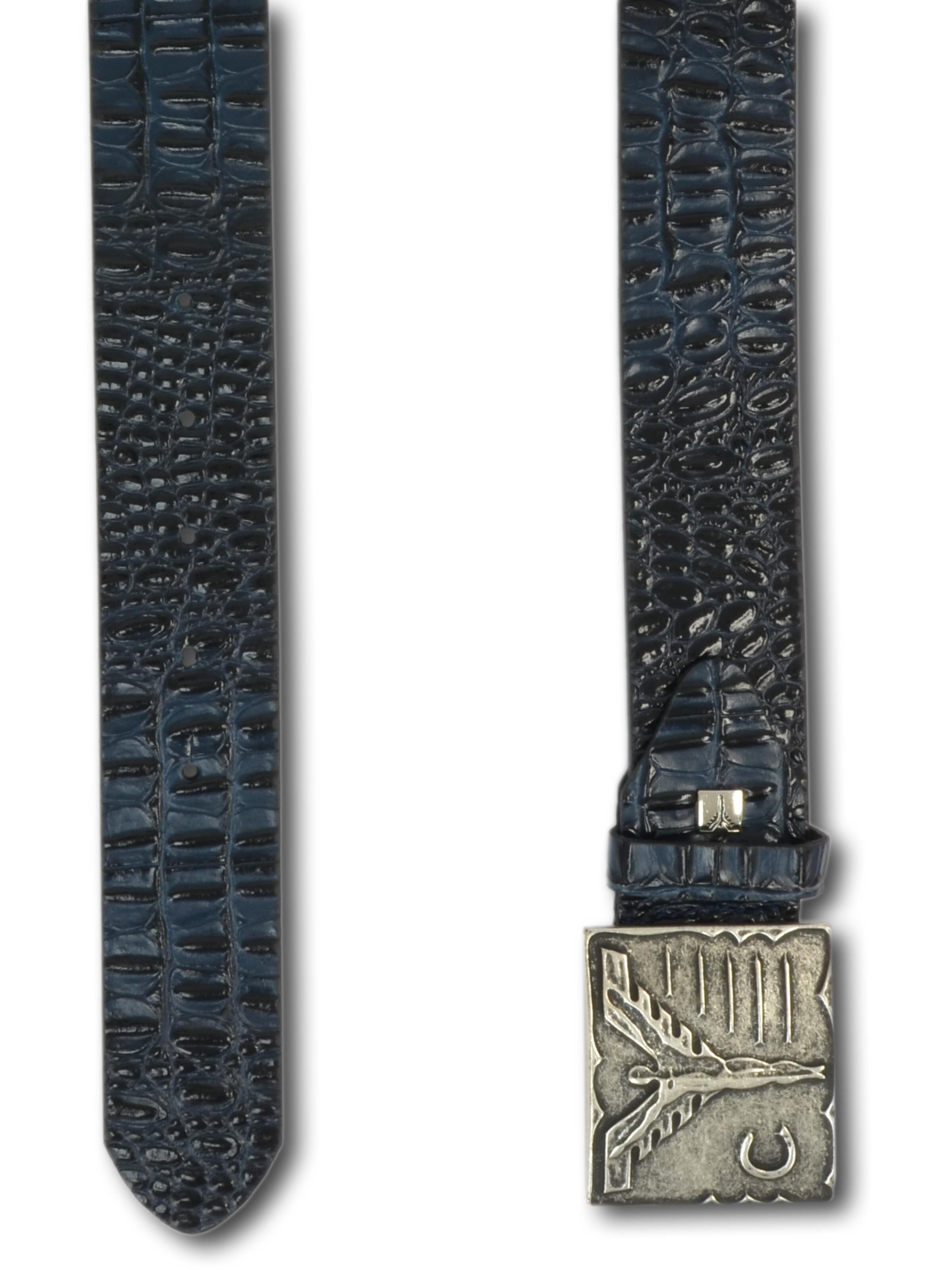  Leather belt with croco embossing