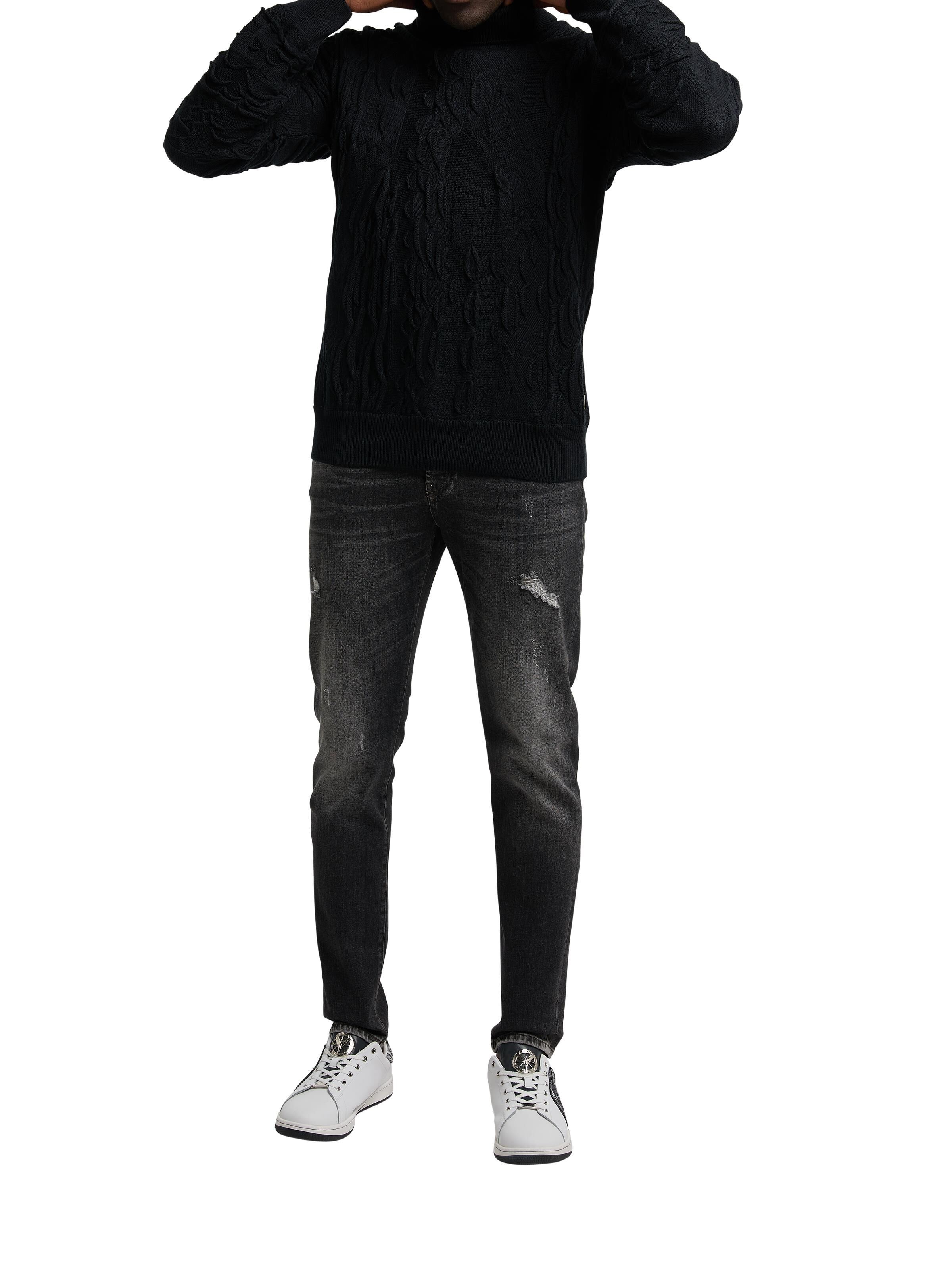 Unifarbener Rollkragen Pullover
