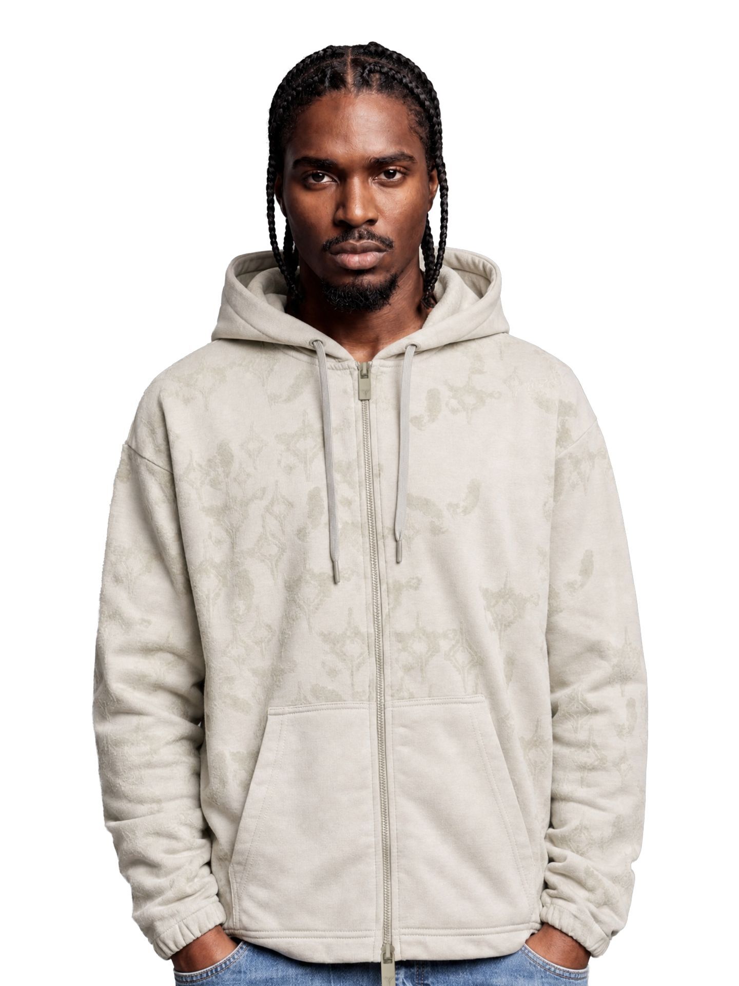 Zip hoodie with flock print - Soft Impact