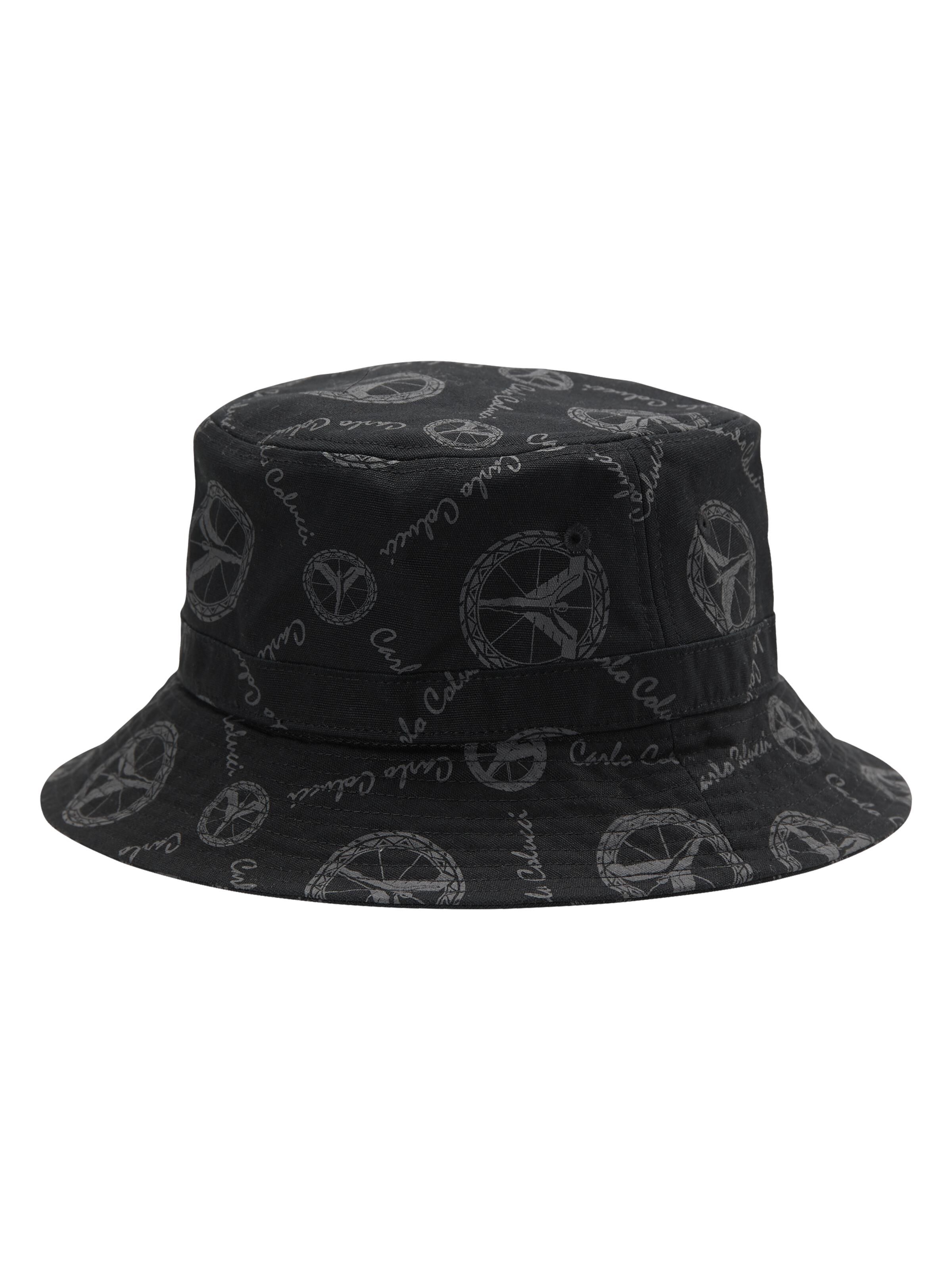 Unisex bucket hat with grey monogram