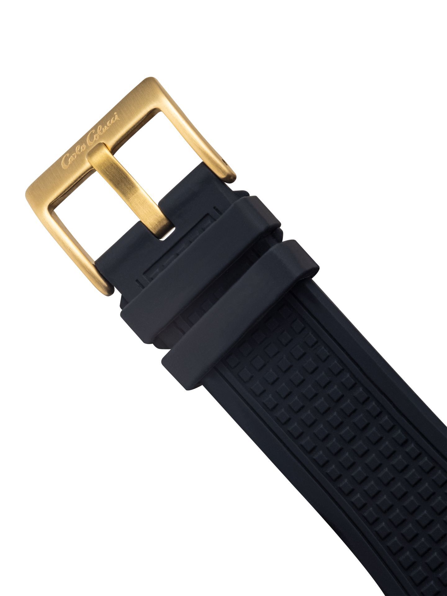 Gold gebürstete Edelstahluhr mit Silikonarmband