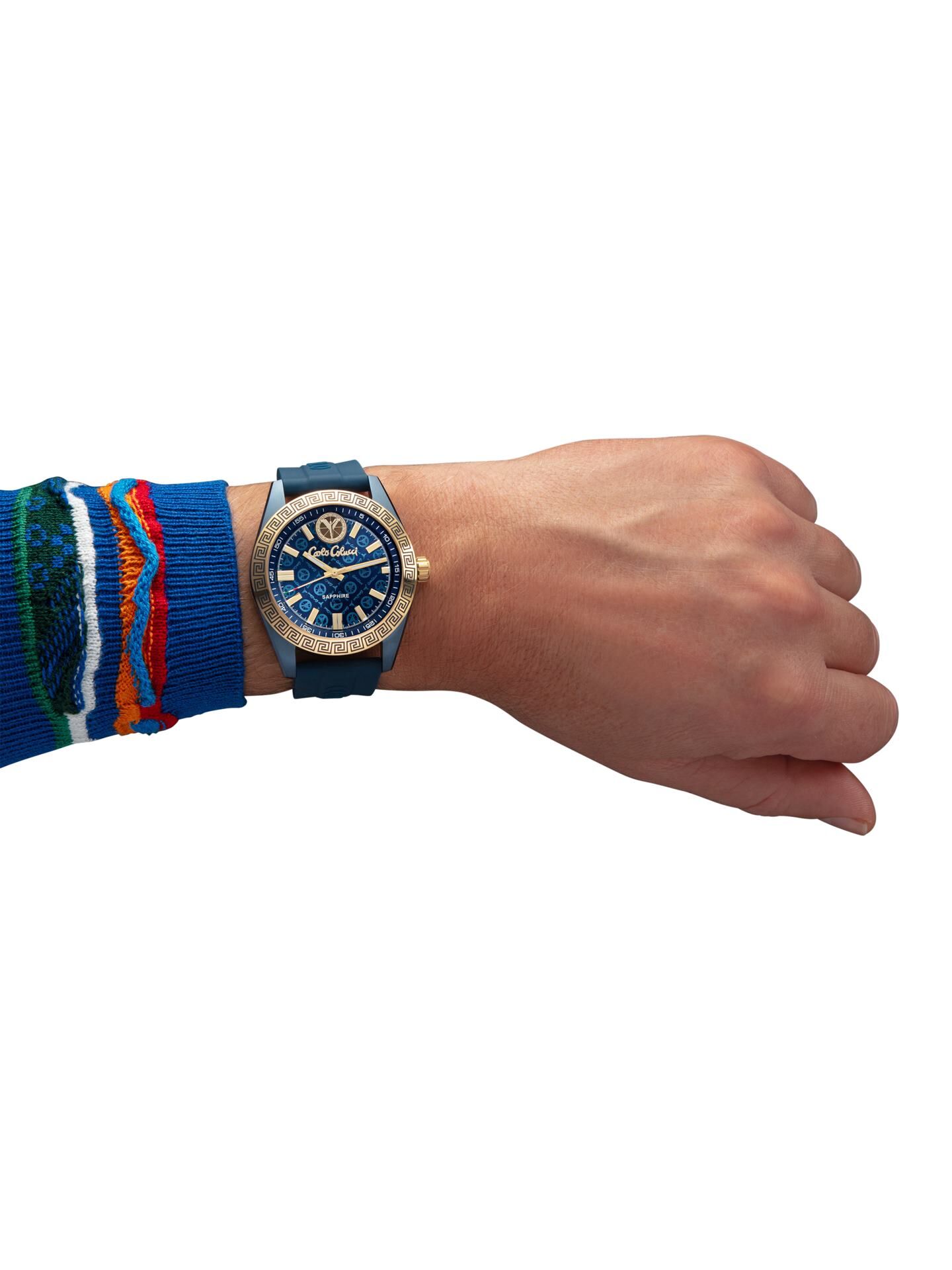  Stainless steel watch with silicone strap