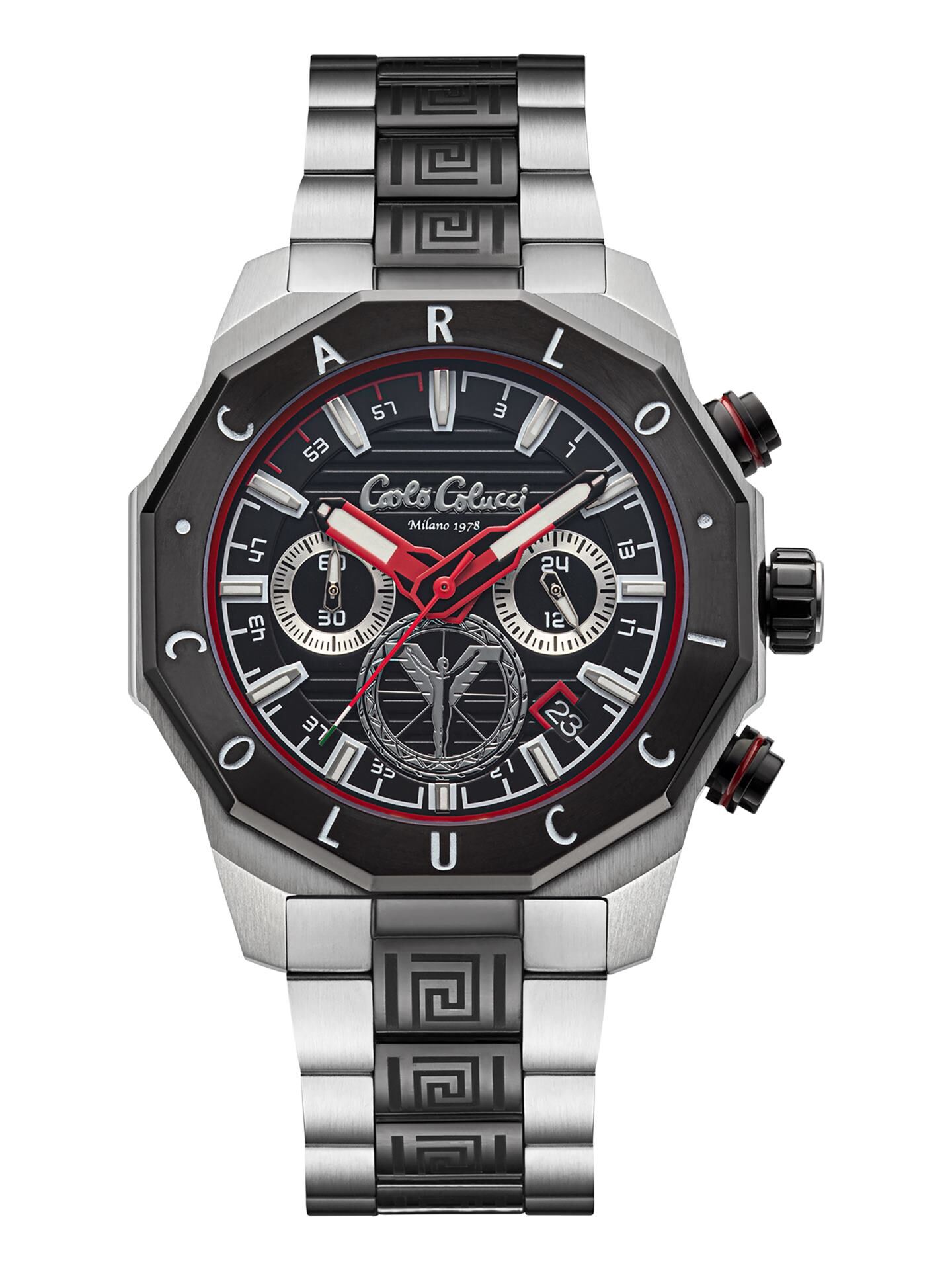 Round stainless steel watch